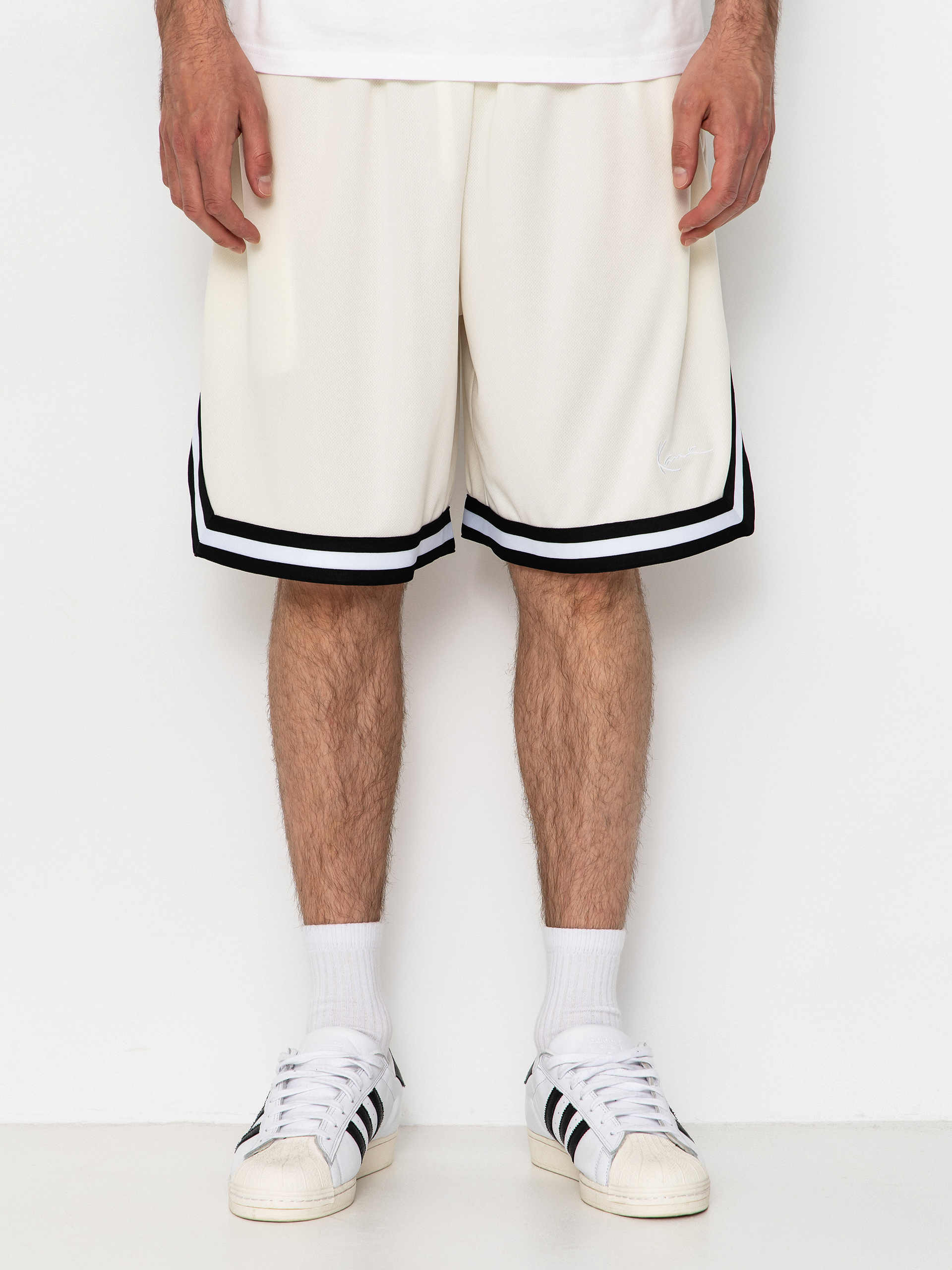Rövidnadrág Karl Kani Small Signature Essential Mesh (off white)