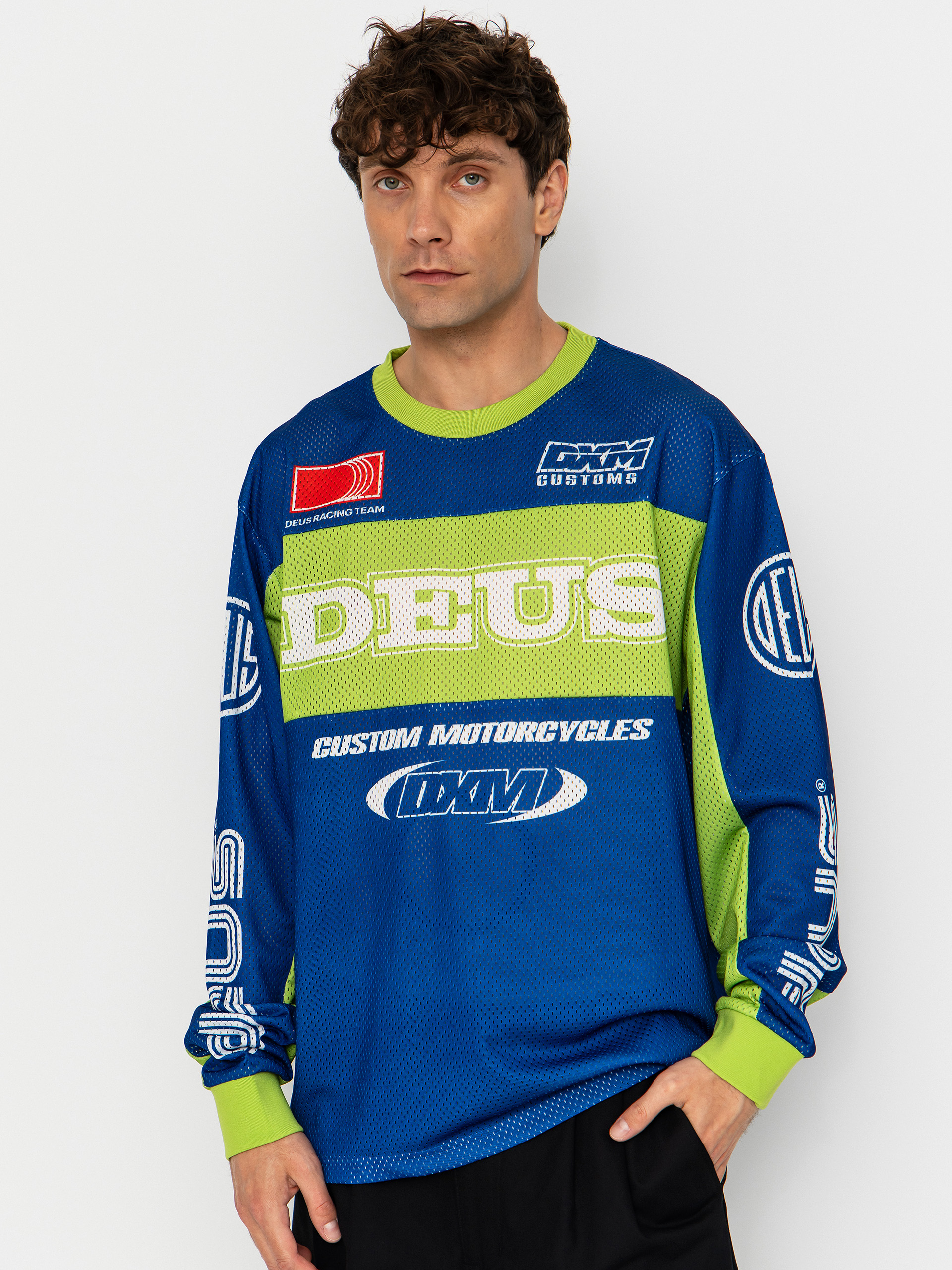 Hosszú ujjú felső Deus Ex Machina Step Out Moto Jersey (blue)