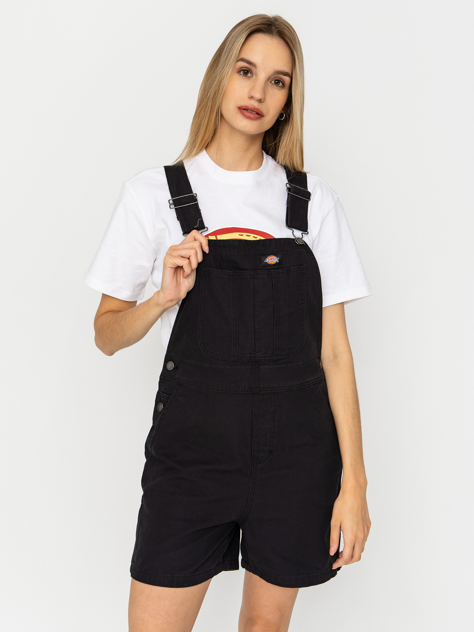 Rövidnadrág Dickies Lightweight Canvas Short Bib Wmn (black)