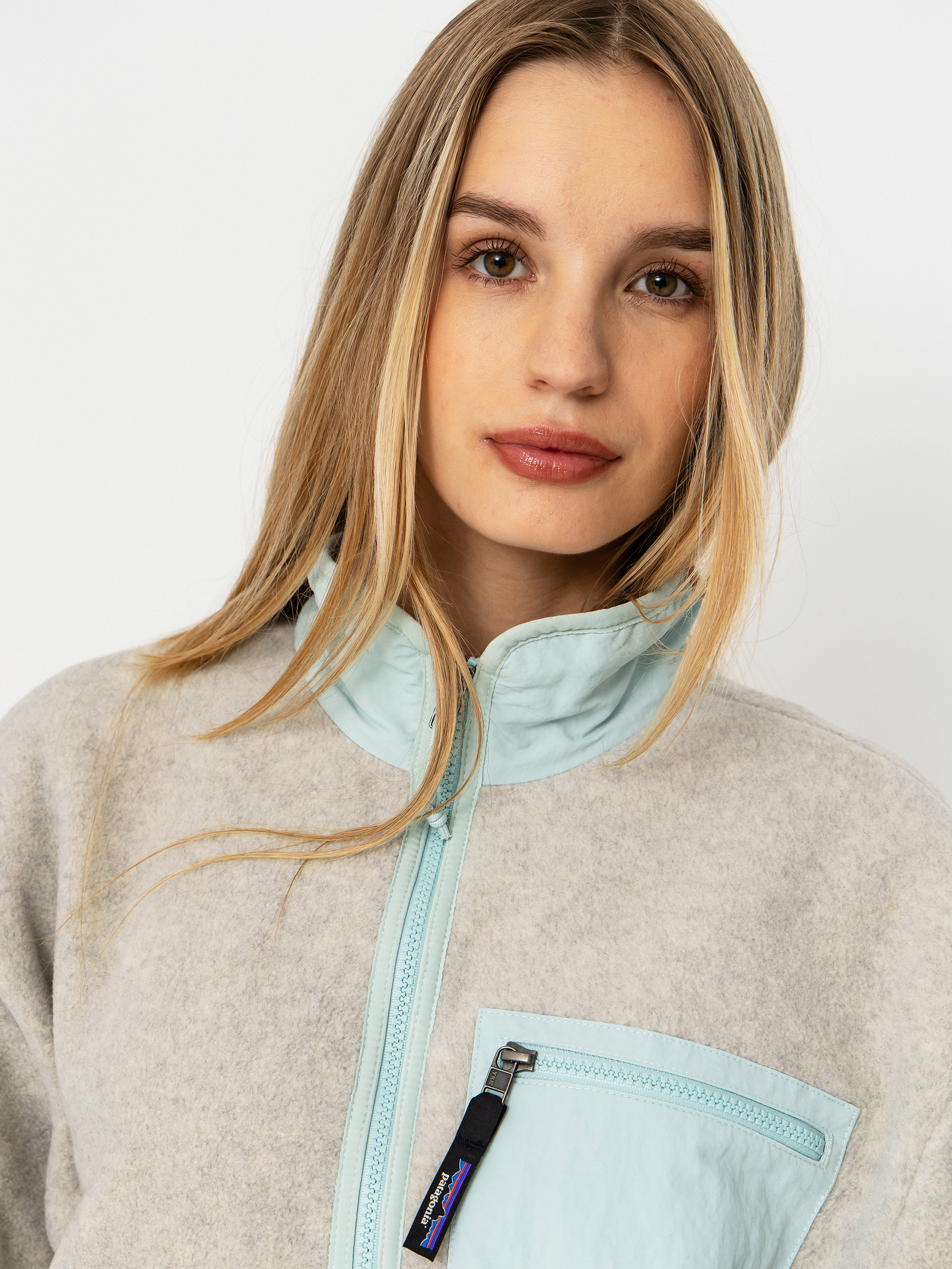 Női Patagonia Synchilla Polár pulóver (oatmeal heather w/thin ice)