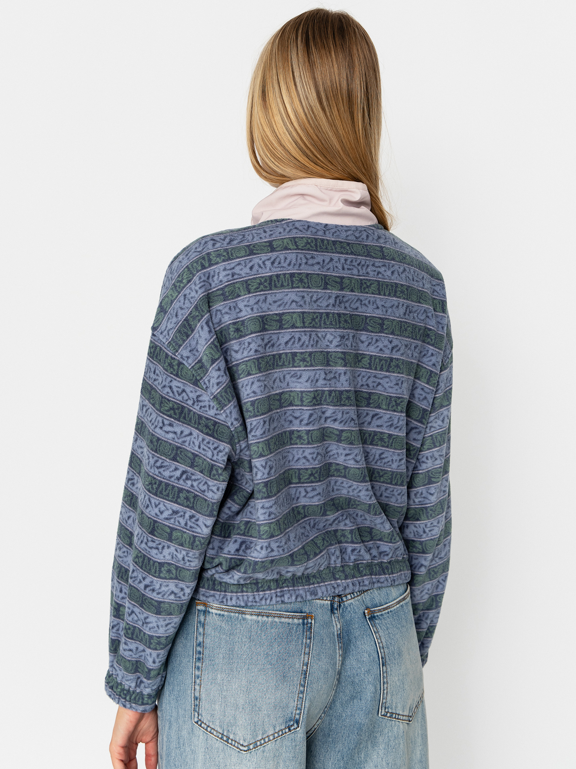 Női Quiksilver Kedai FZ Polár pulóver (ashley blue kedai stripe)