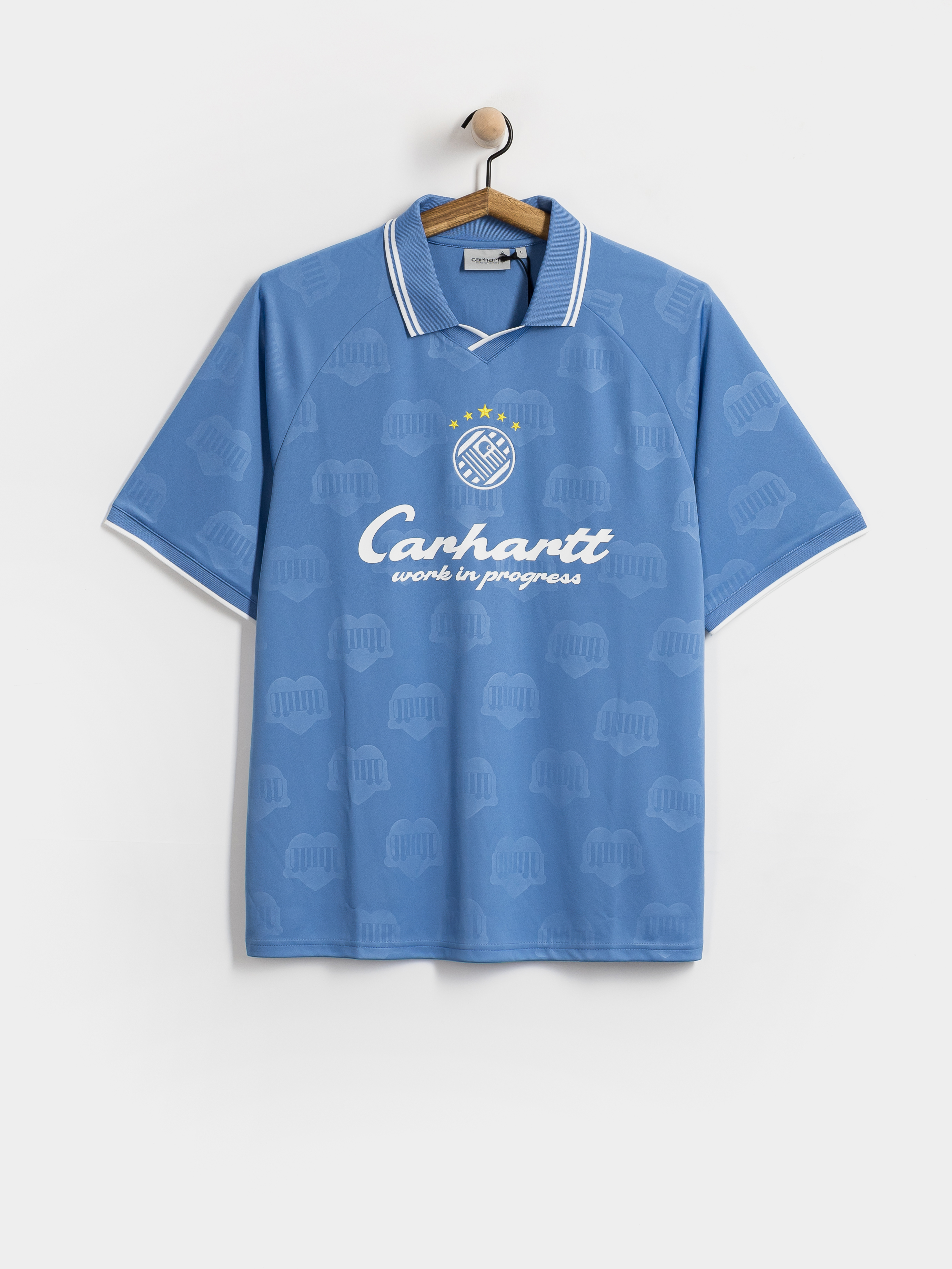 Carhartt WIP Terrace Football Póló (heart train jacquard curacao)
