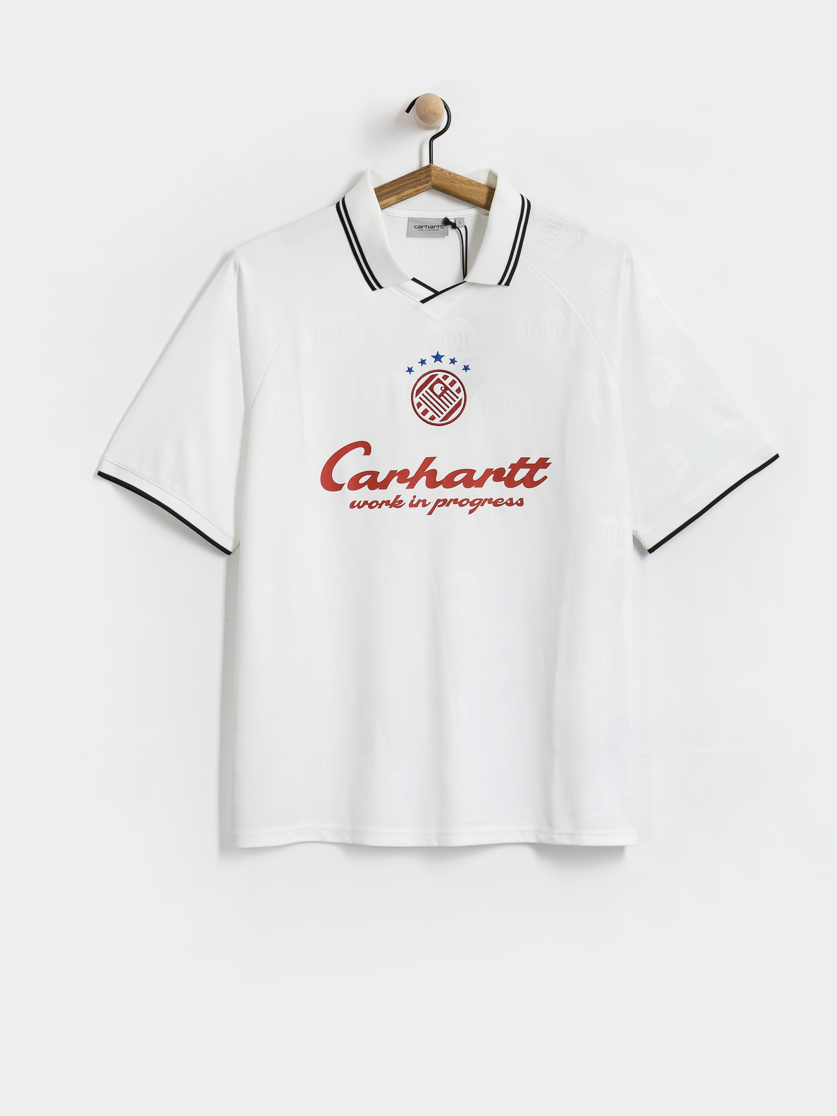 Carhartt WIP Terrace Football Pu00f3lu00f3 (heart train jacquard white)