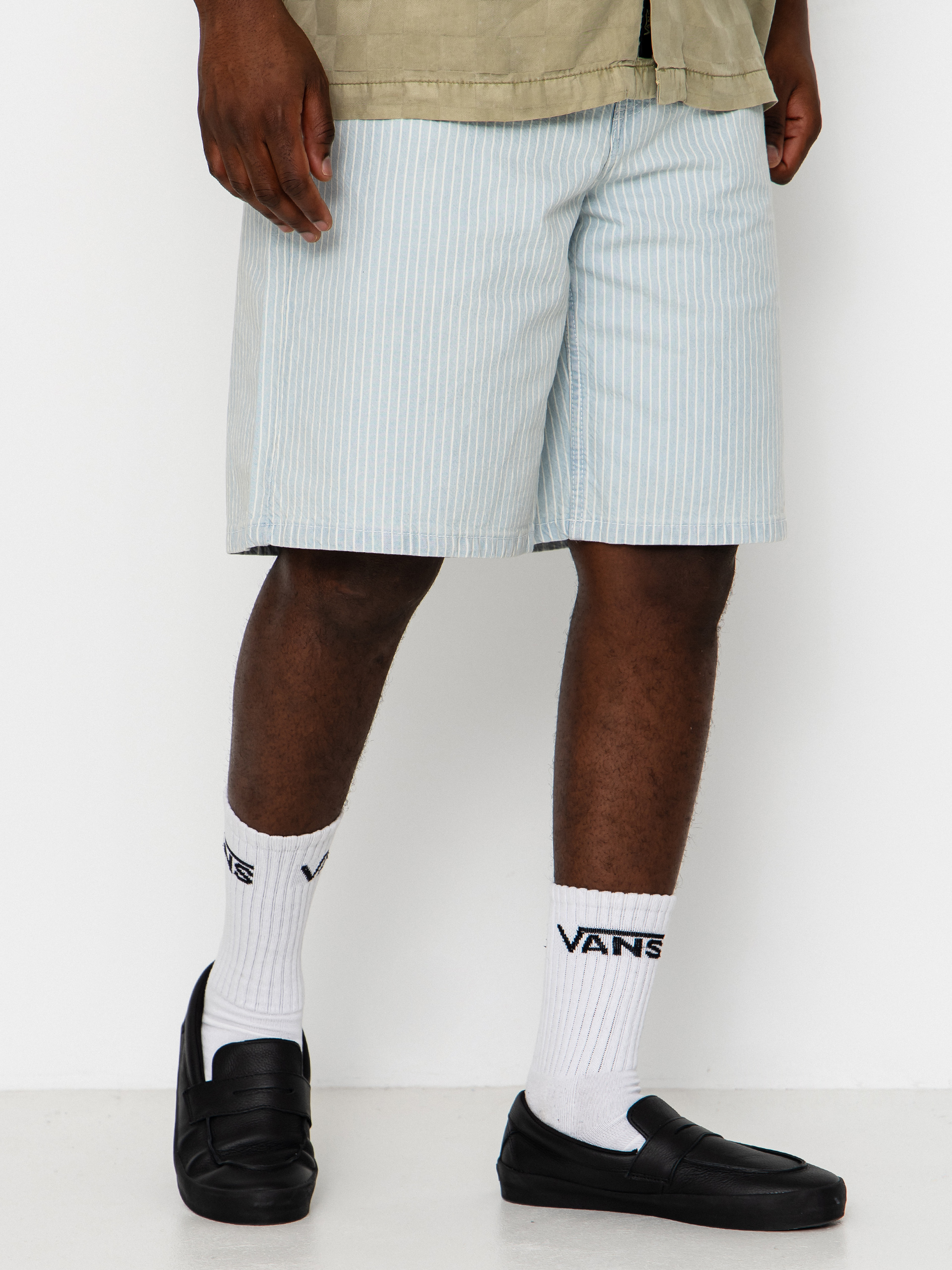 Vans Check 5 Baggy Striped Denim Rövidnadrág (blue ice stripe)