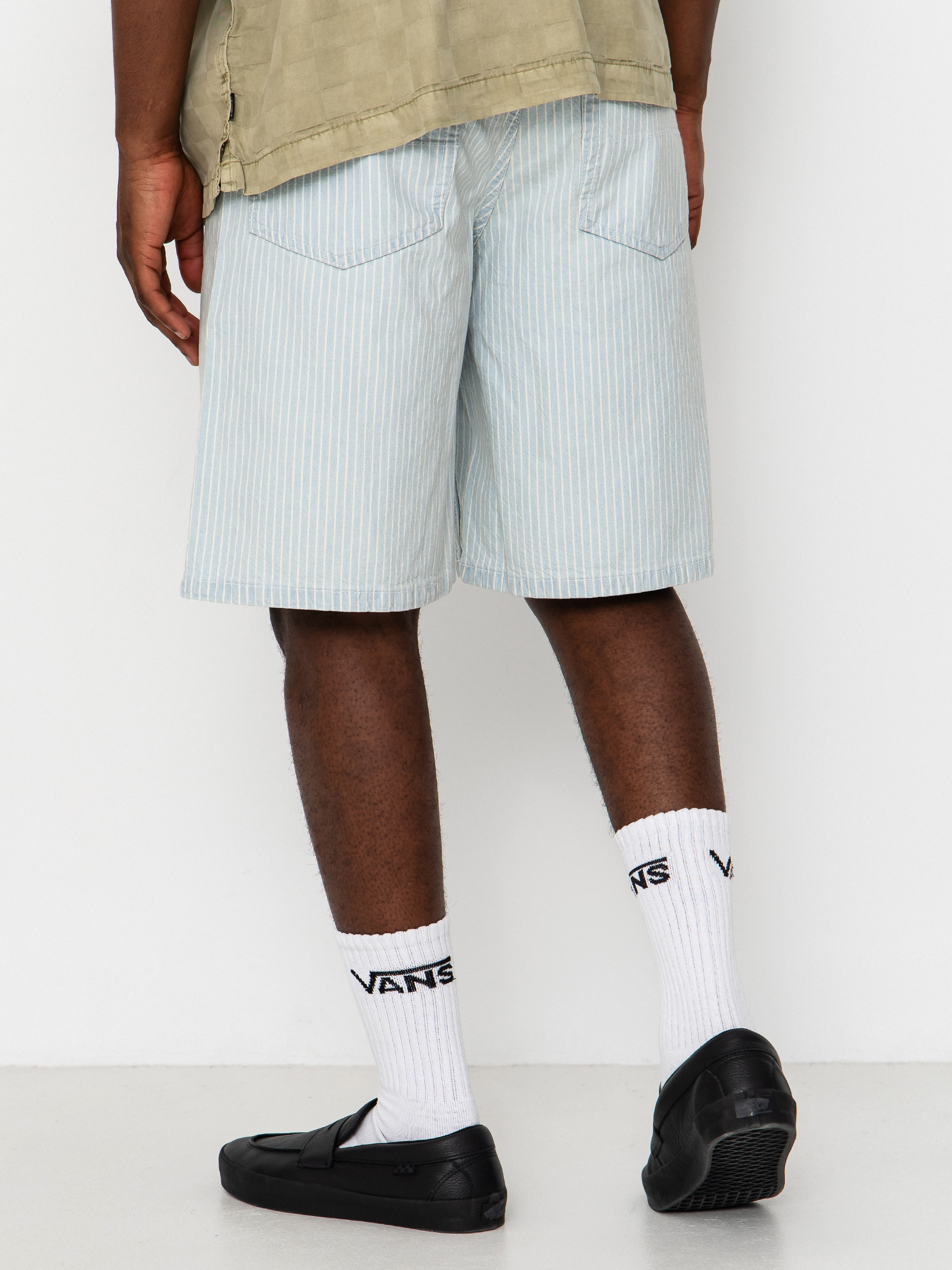 Vans Check 5 Baggy Striped Denim Rövidnadrág (blue ice stripe)