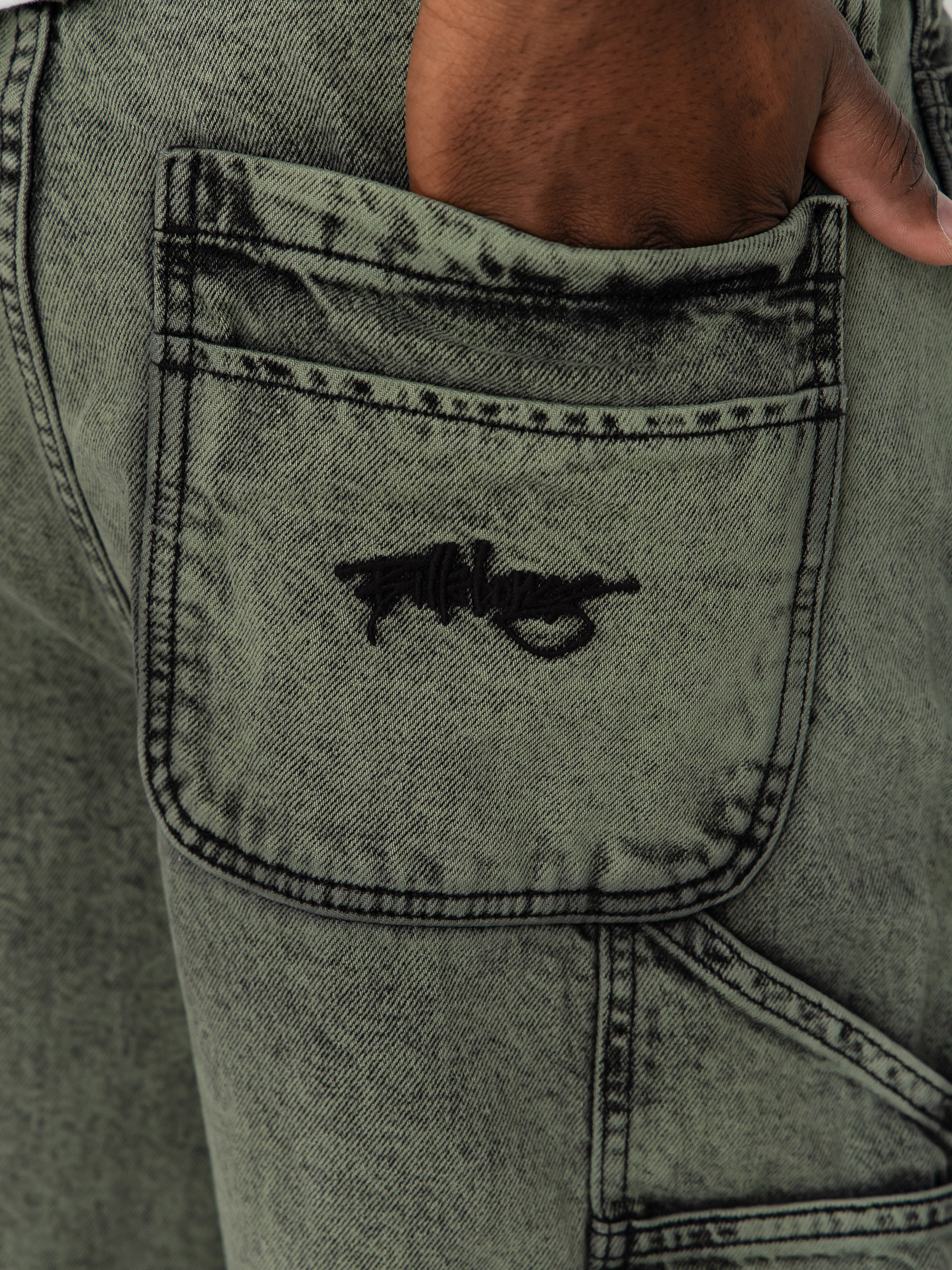 Billabong Bad Dog Workwear Denim Rövidnadrág (moss green)