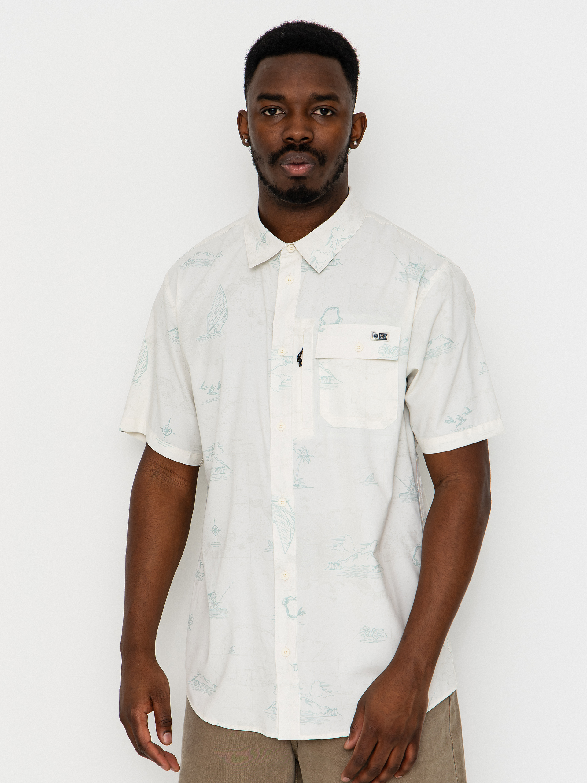 Salty Crew Flagship Uv Button Up Ing (white)