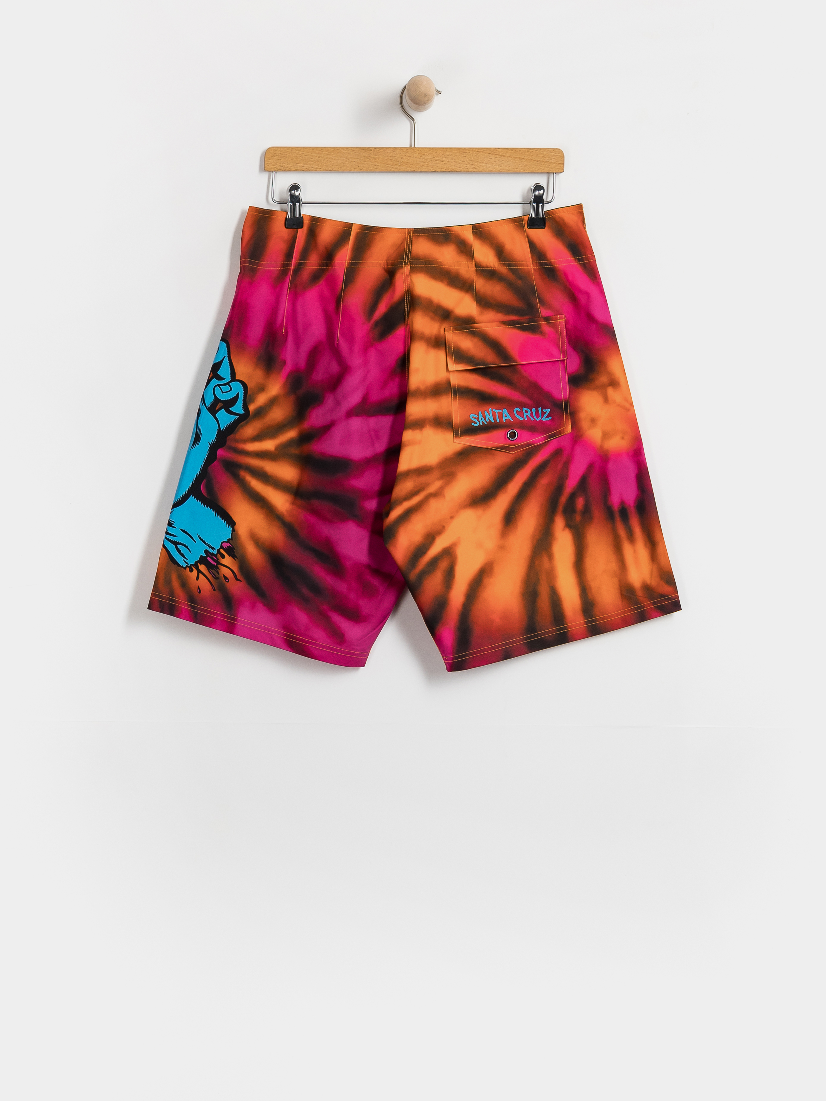 Rövidnadrág Santa Cruz Screaming Hand Boardshort (pink/orange tie dye)