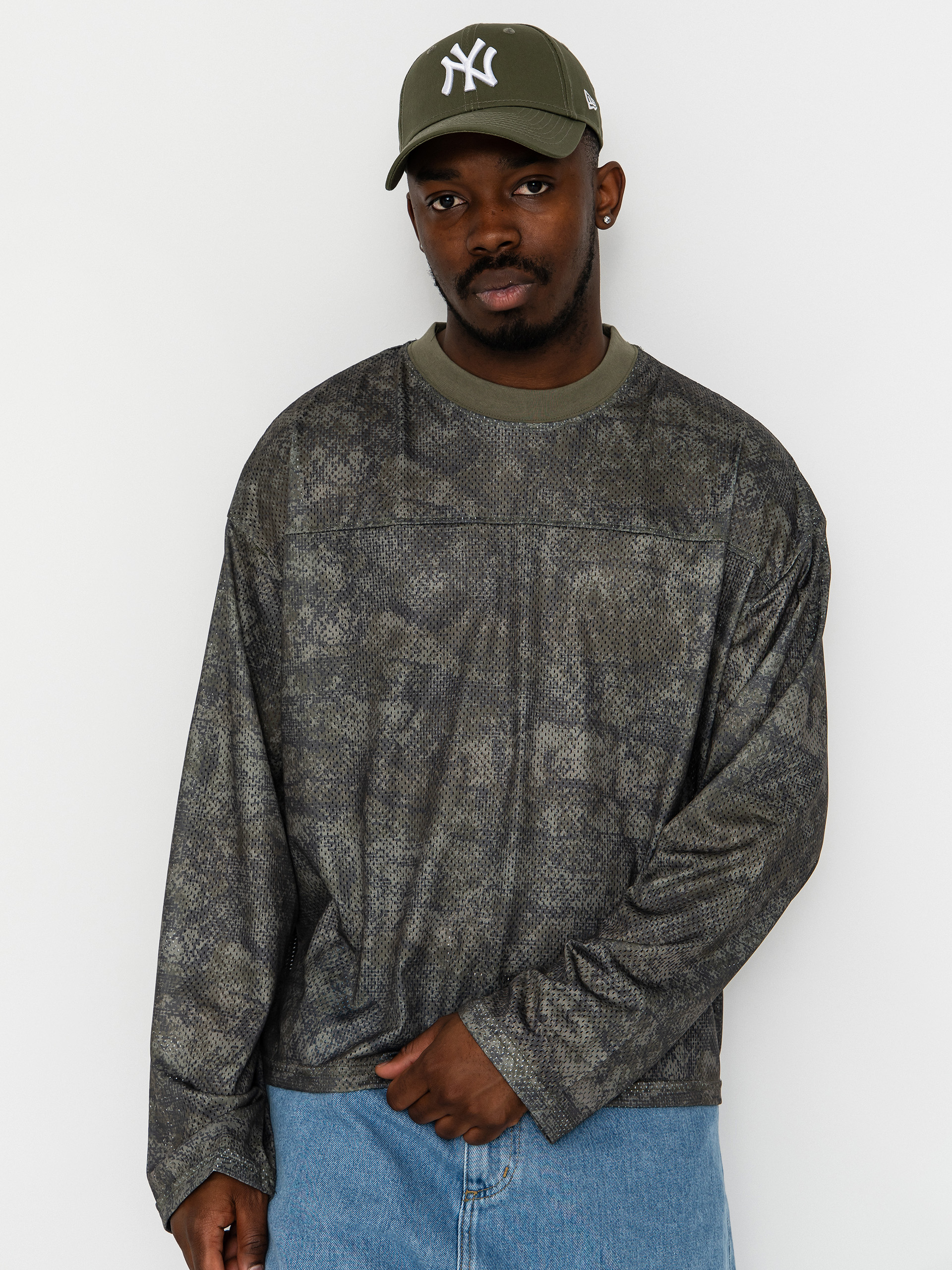 Hosszú ujjú felső Wasted Paris Swarm Mesh (olive khaki camo)