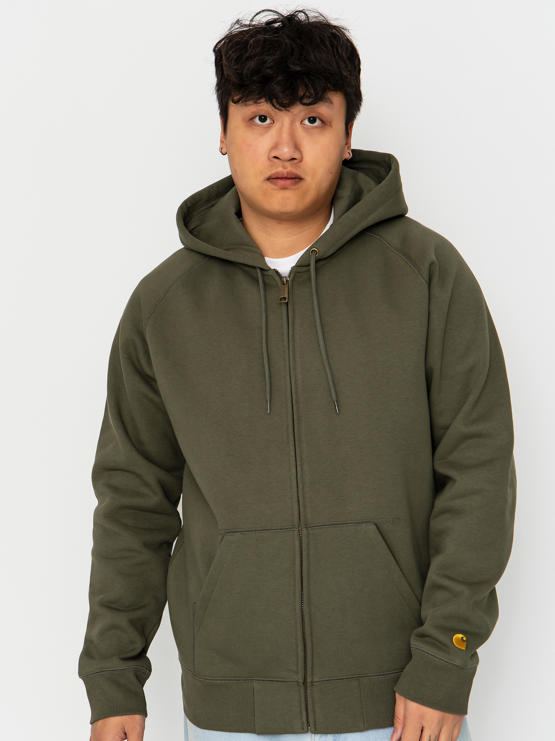 Kapucnis pulóver Carhartt WIP Chase ZHD (leaf/gold)