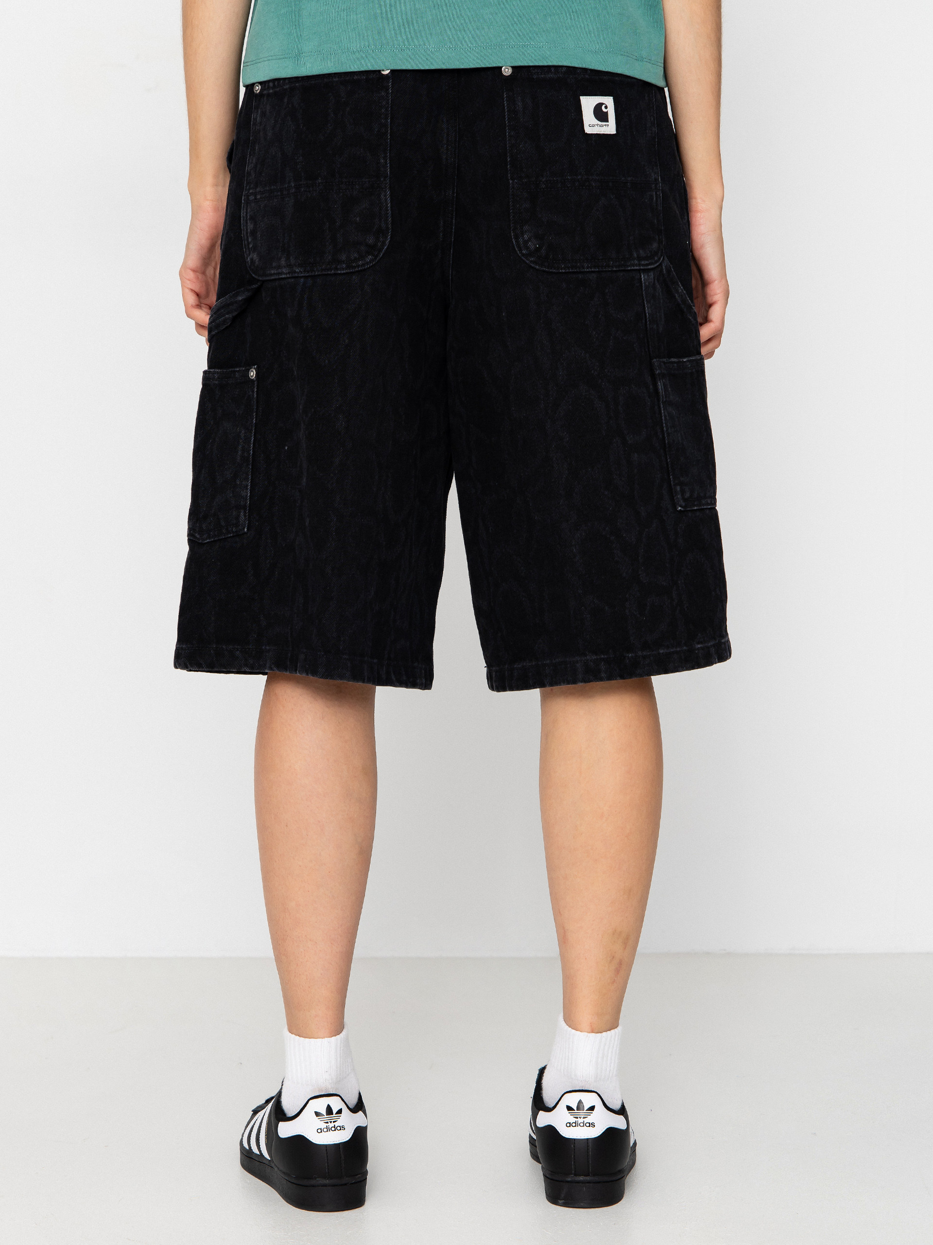 Rövidnadrág Carhartt WIP Snake Nixon Double Knee Wmn (snake camo/black)
