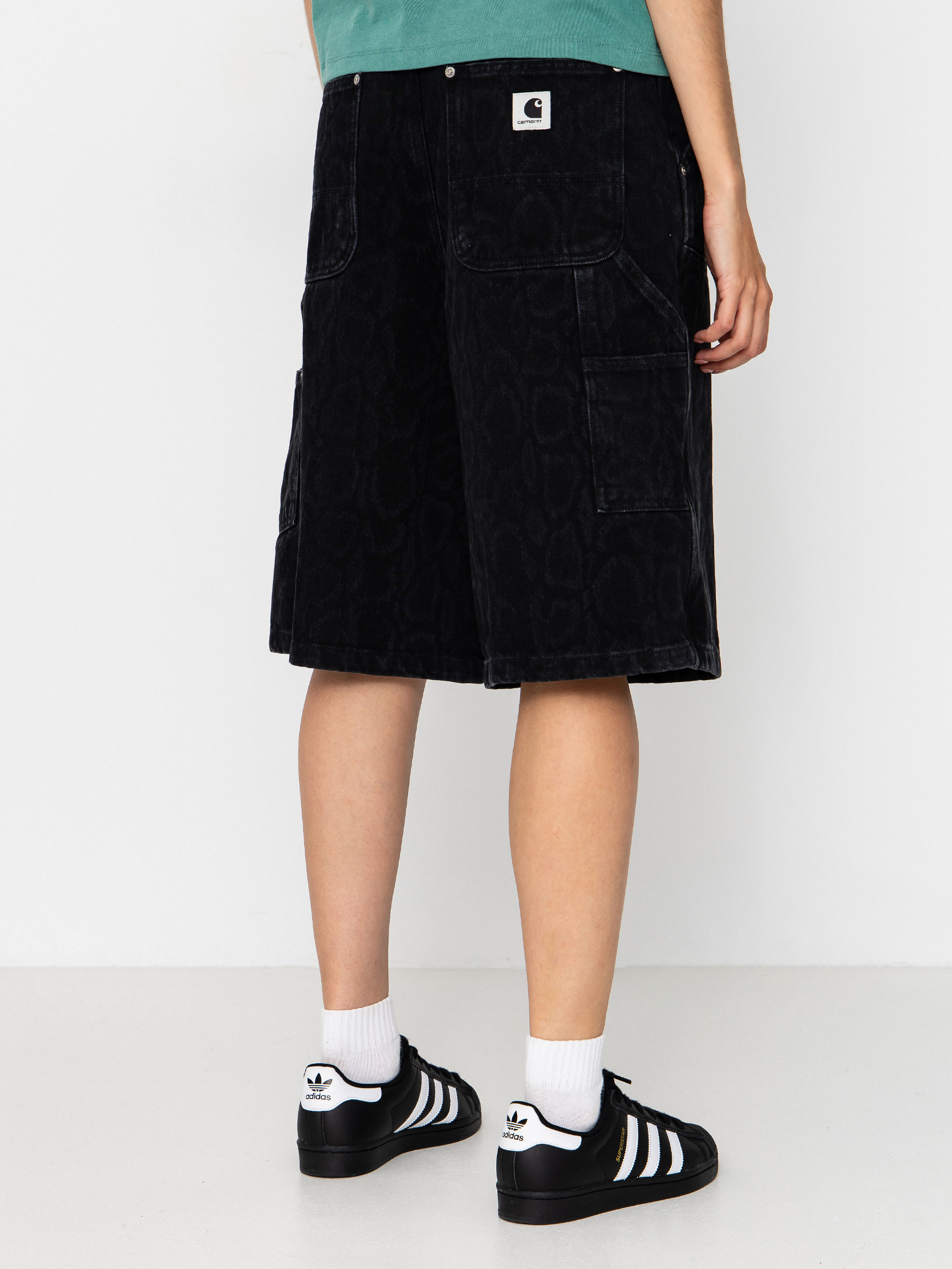 Rövidnadrág Carhartt WIP Snake Nixon Double Knee Wmn (snake camo/black)