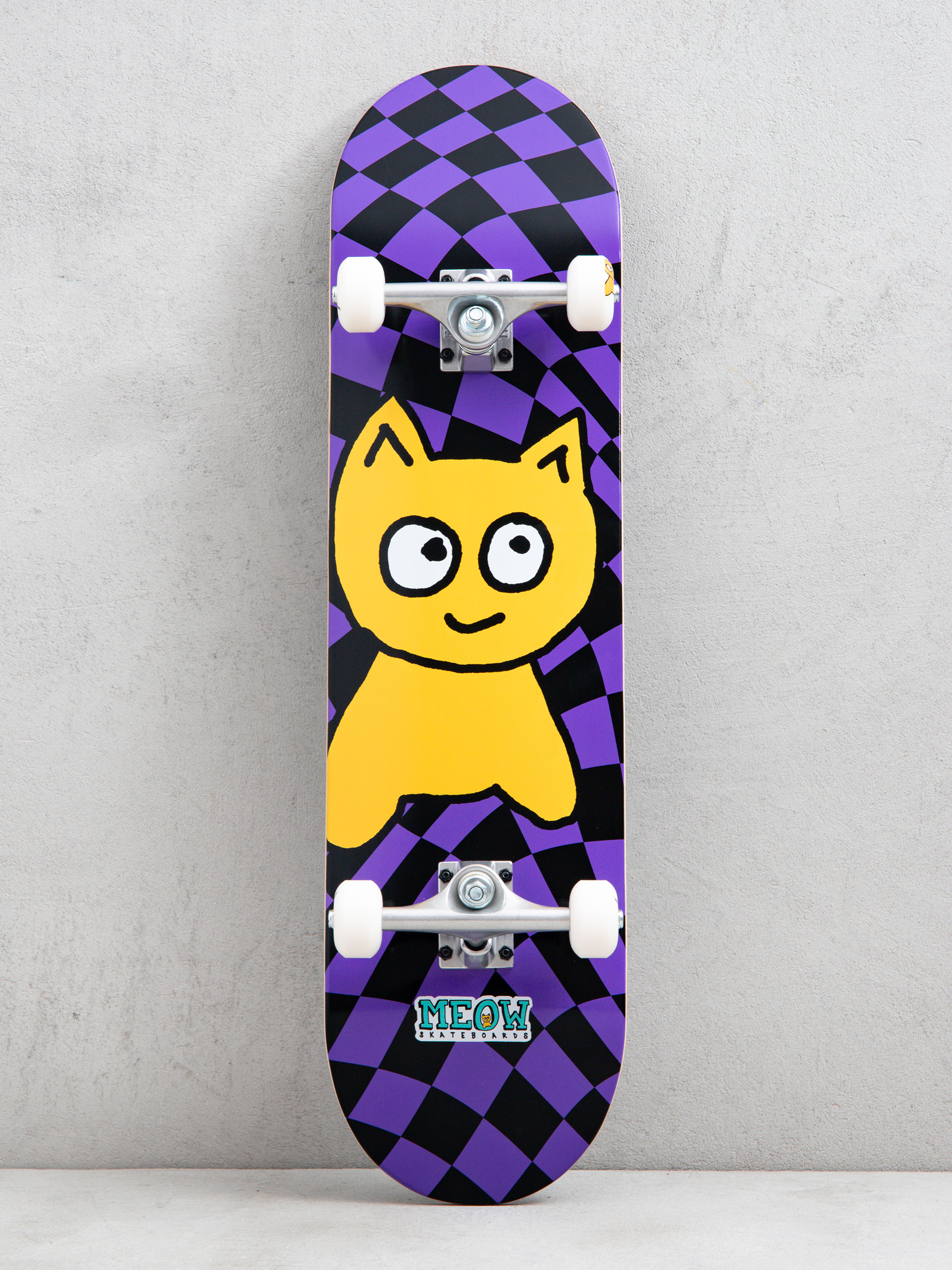 Meow Skateboards Big Cat Checker Twist Komplett gördeszka (purple)