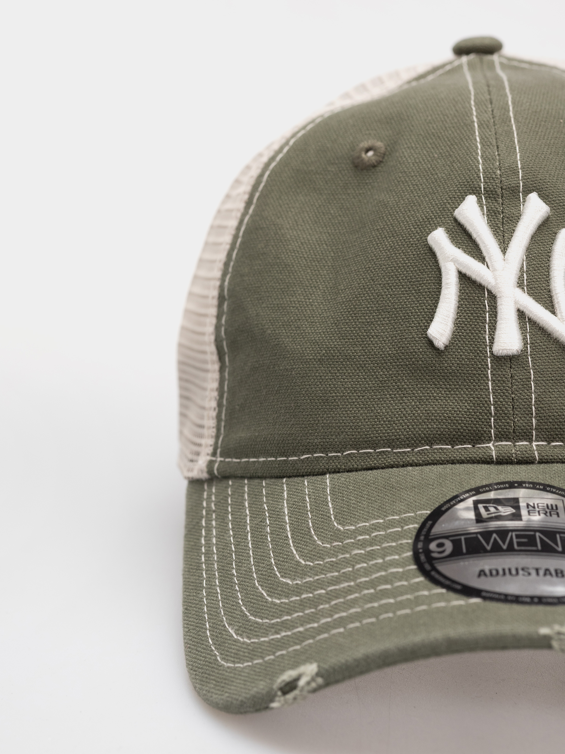 Baseball sapka New Era Cotton Canv 9Twenty Trucker New York Yankees (olive)