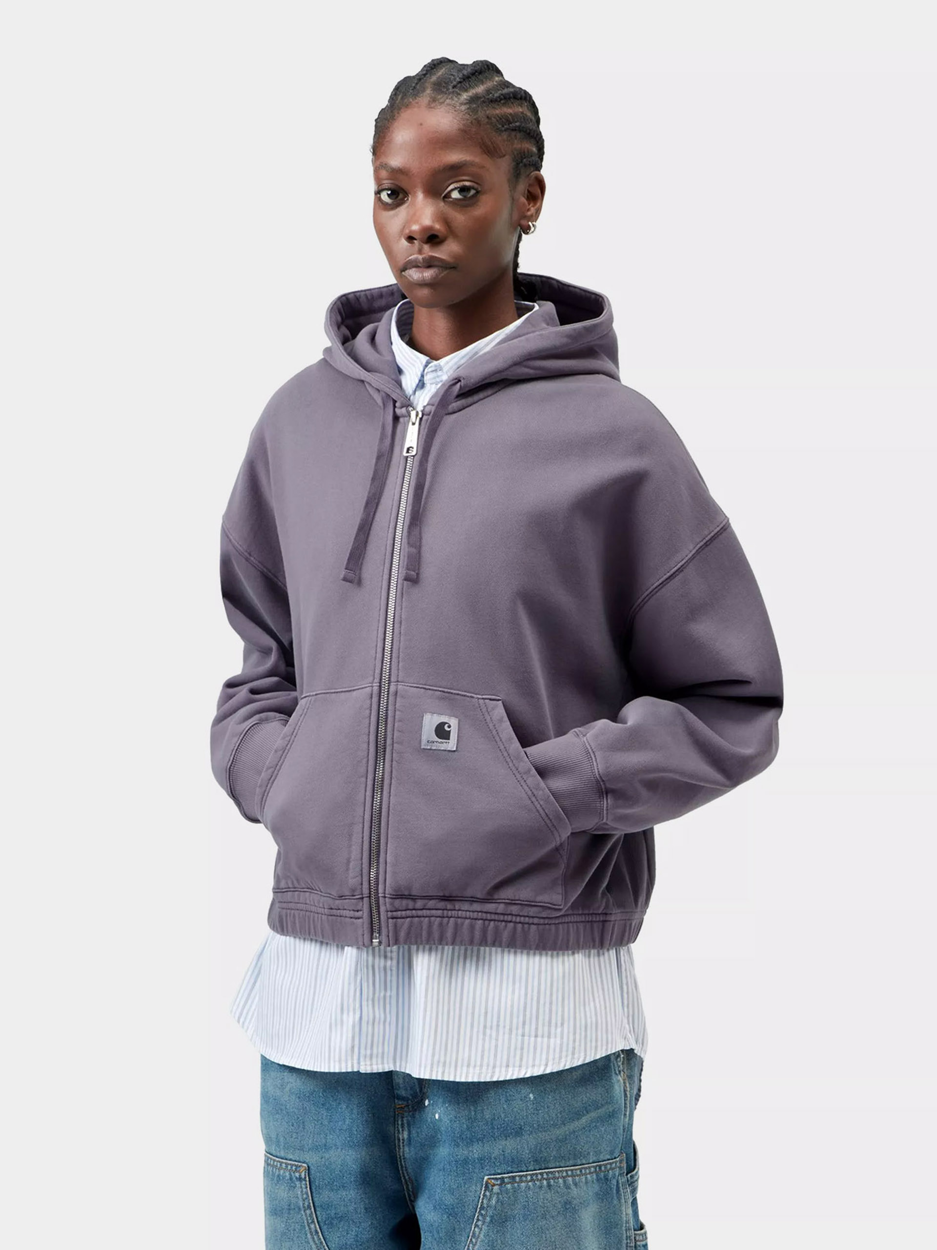 Kapucnis pulóver Carhartt WIP Hoggard ZHD Wmn (shady purple)