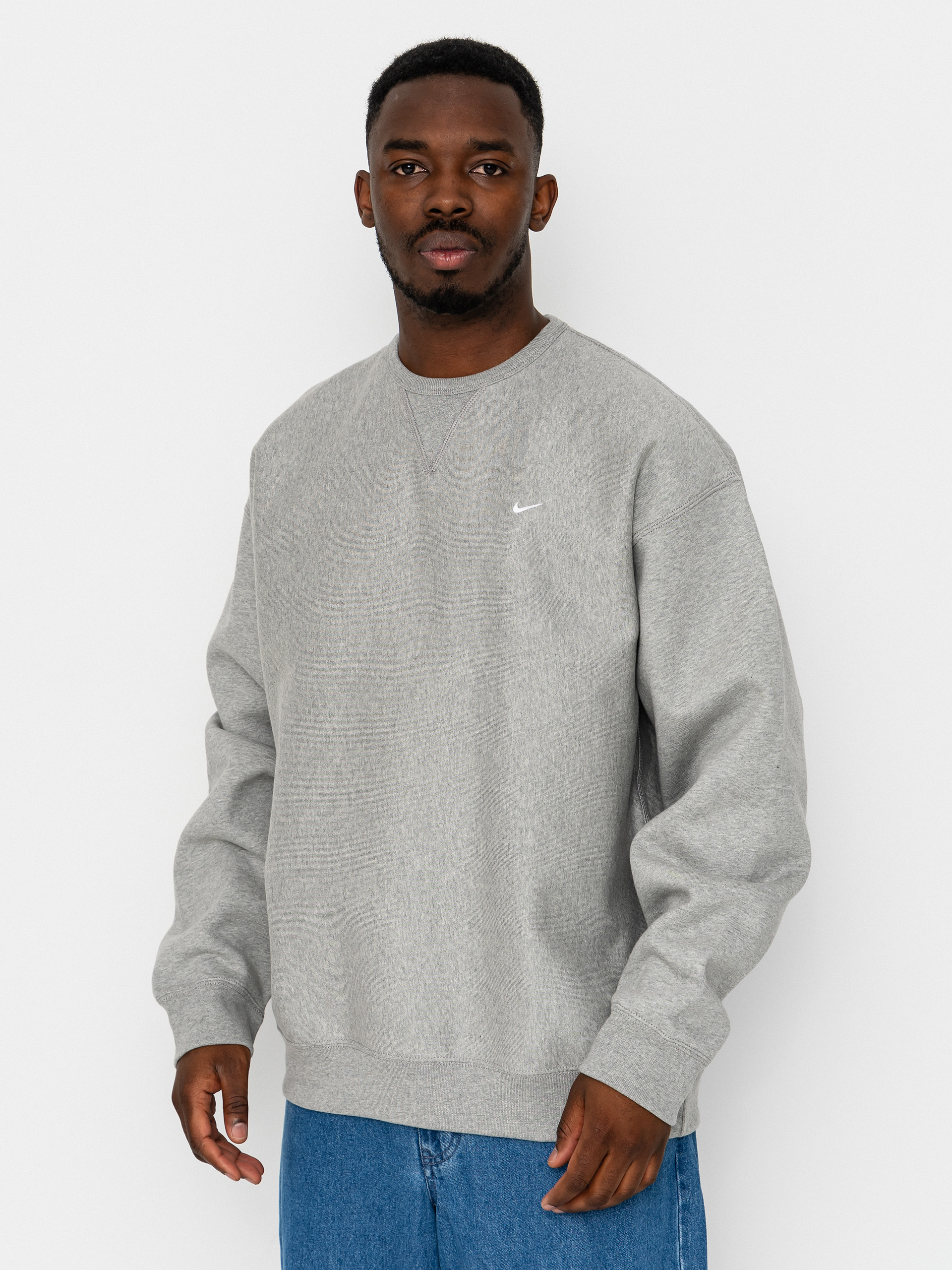 Nike SB Solo Swoosh Pulu00f3ver (dk grey heather/white)