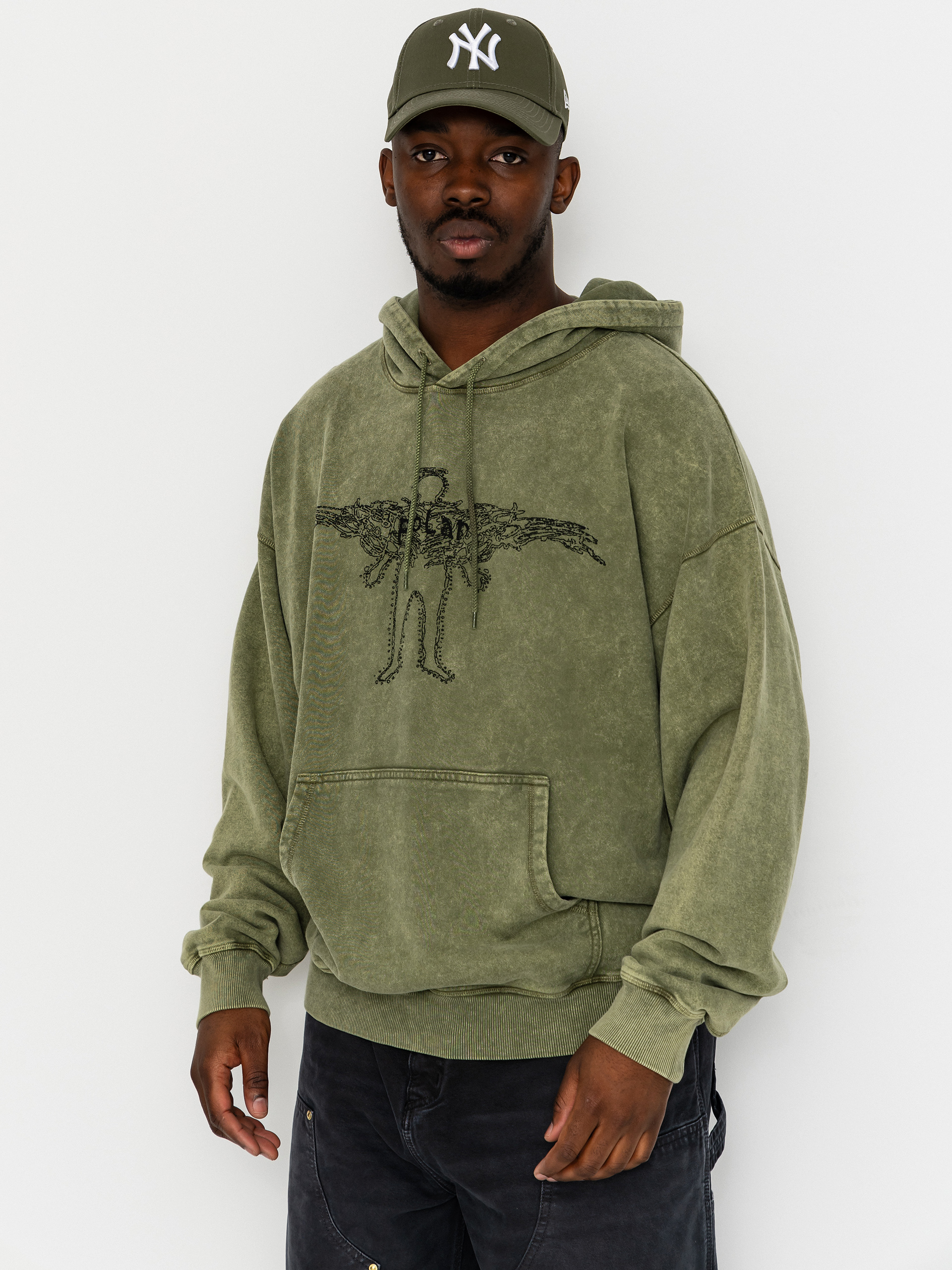 Kapucnis pulóver Polar Skate Acid Frank Soul HD (army green)