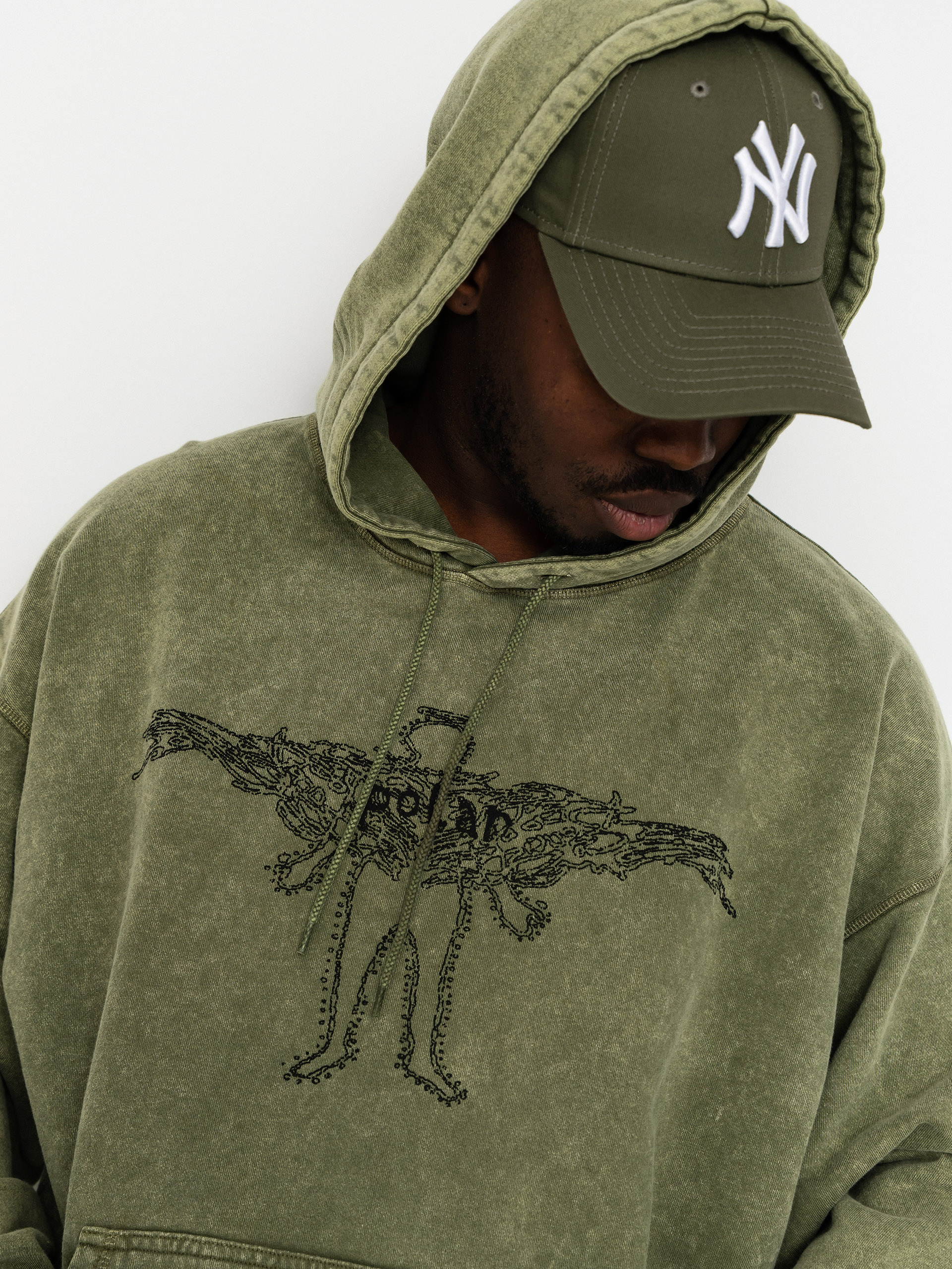 Kapucnis pulóver Polar Skate Acid Frank Soul HD (army green)