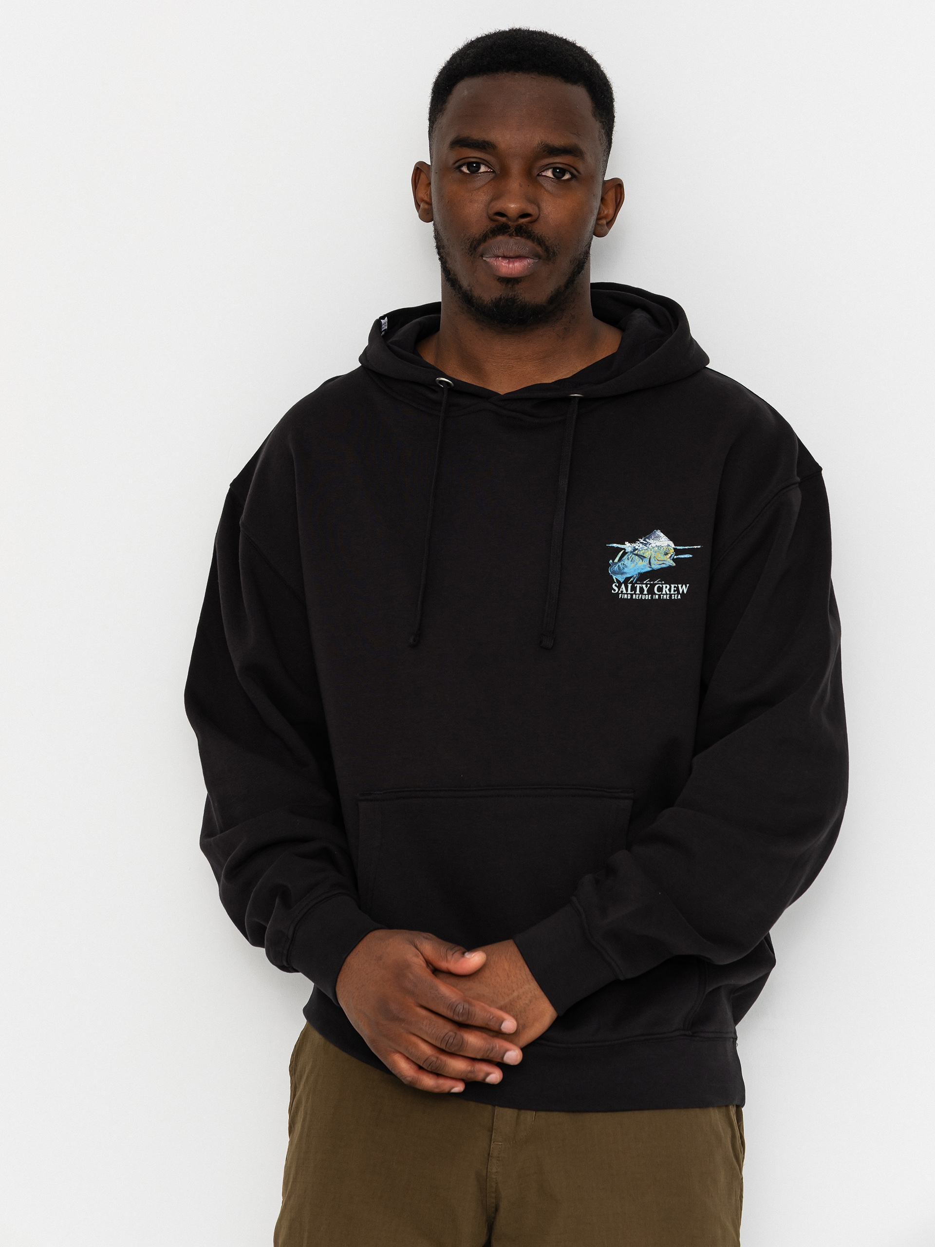Kapucnis pulóver Salty Crew Mahi Surface HD (black)