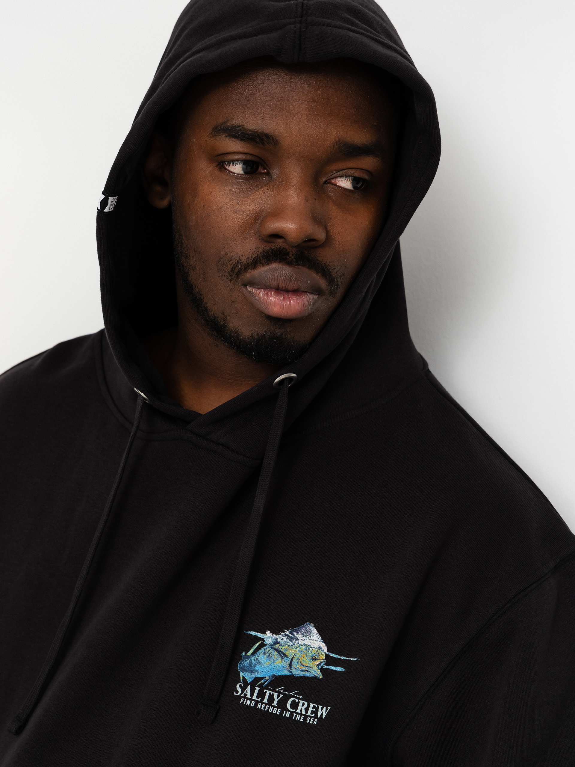 Kapucnis pulóver Salty Crew Mahi Surface HD (black)