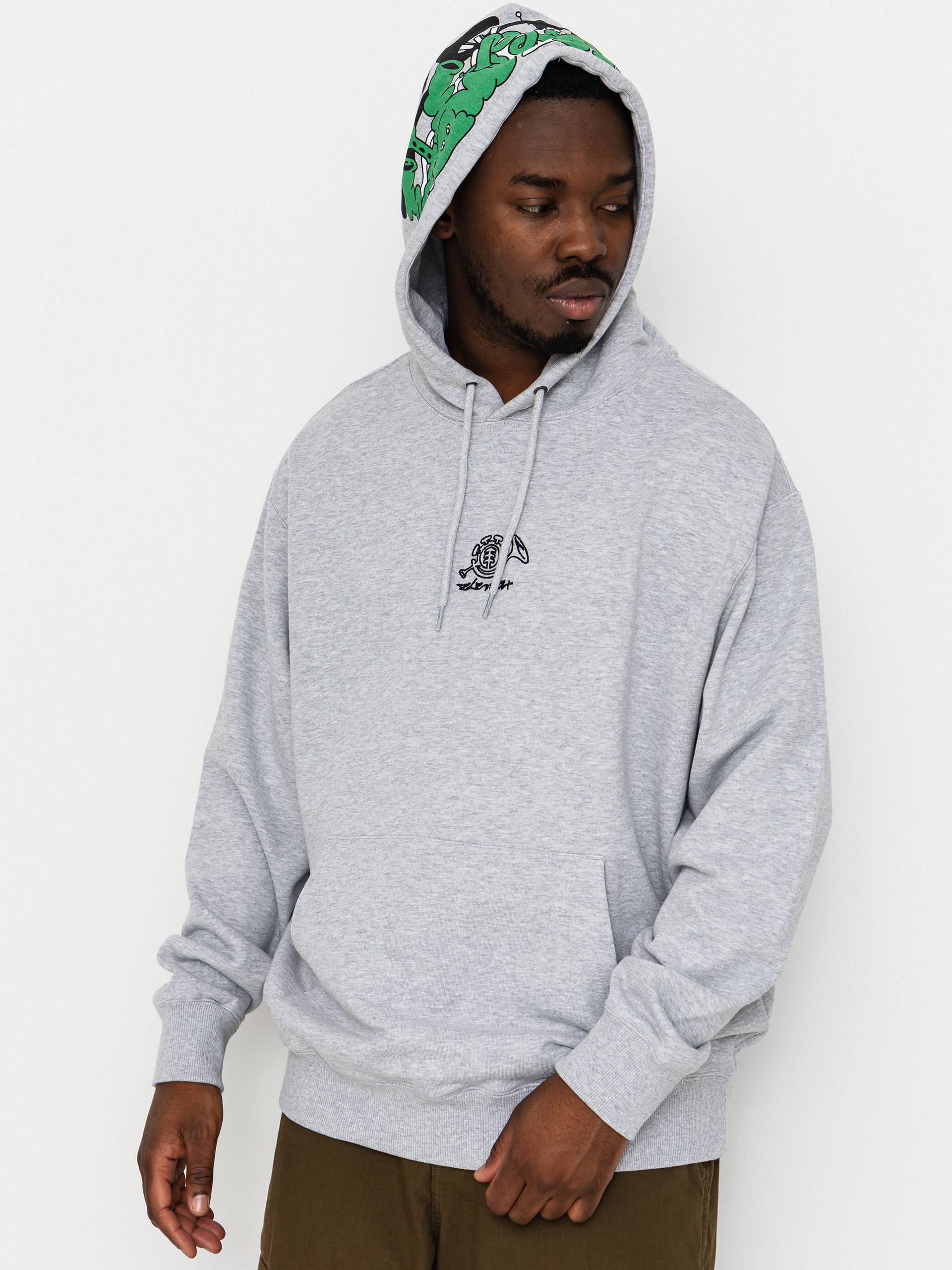 Kapucnis pulóver Element Horn HD (mid grey heather)