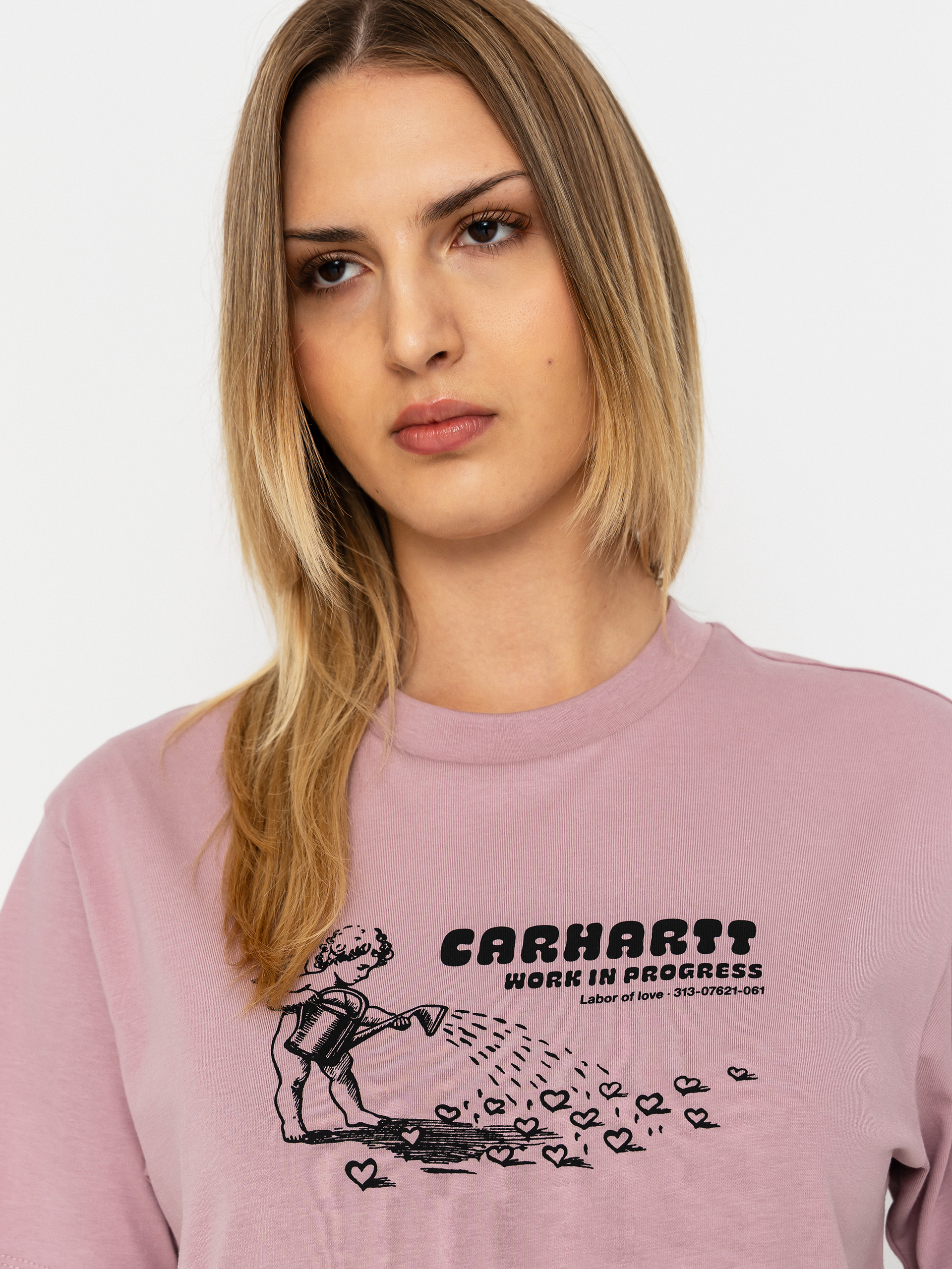 Póló Carhartt WIP Bumper Sticker Wmn (hortensia)