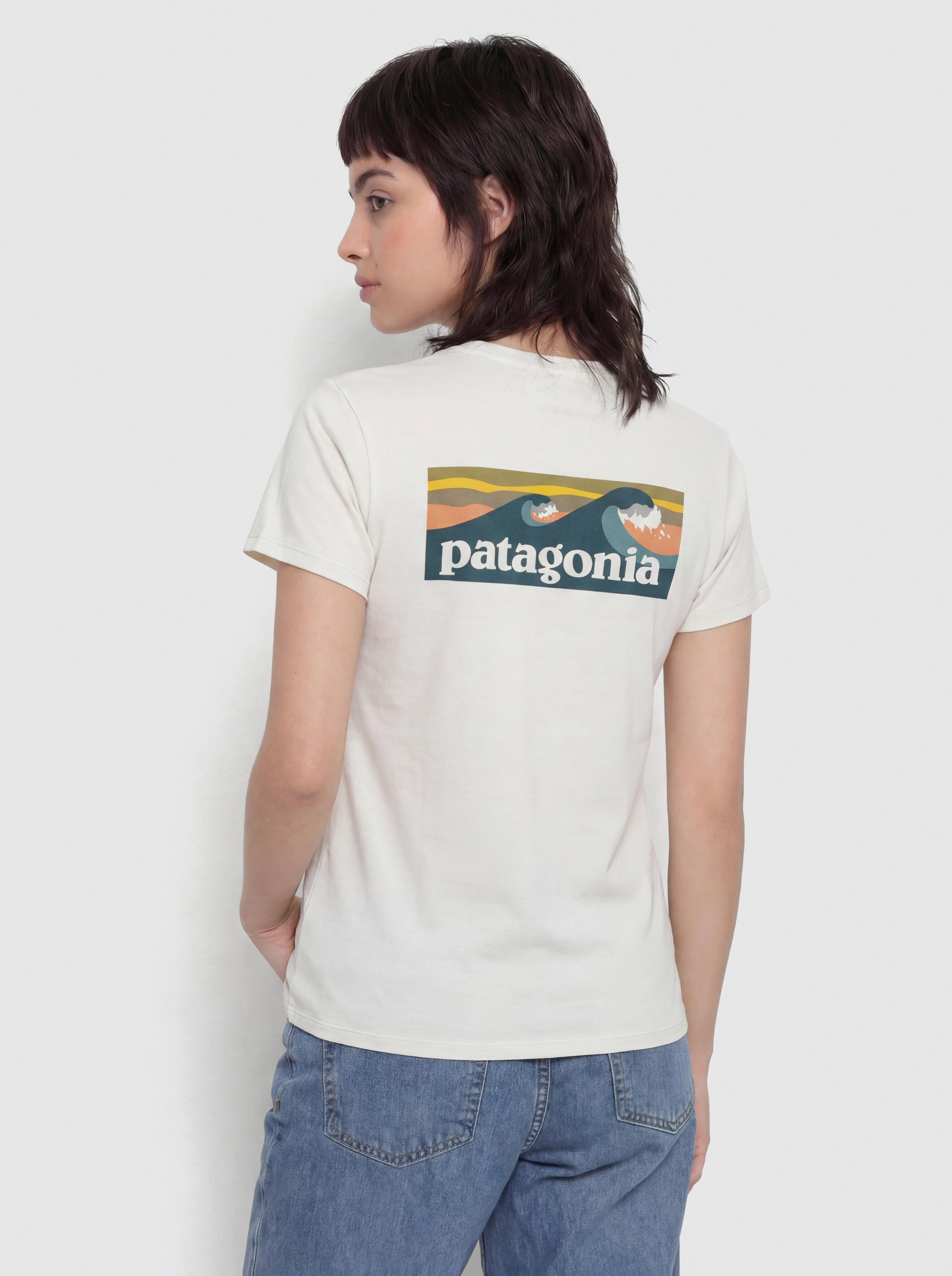Póló Patagonia Capilene Cool Boardshort Logo Wmn (dyno white)