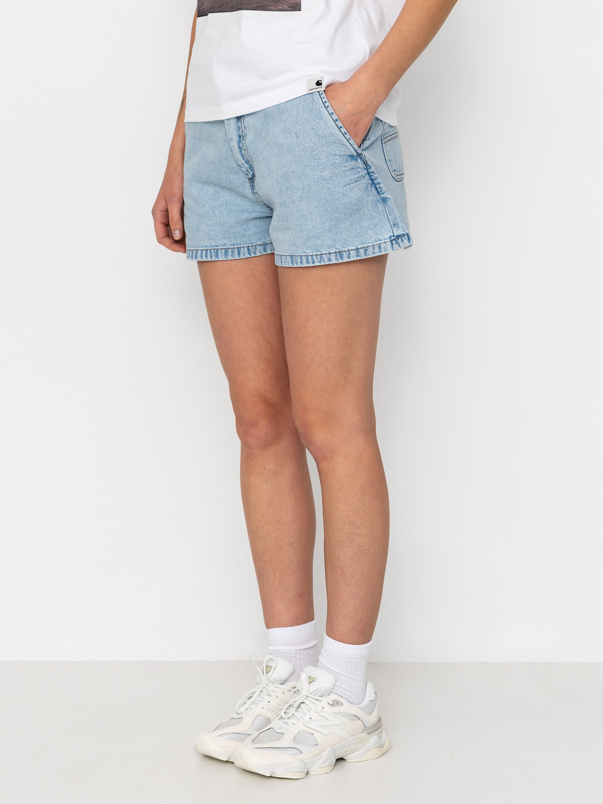 Rövidnadrág Carhartt WIP Lova Wmn (blue stone bleached)
