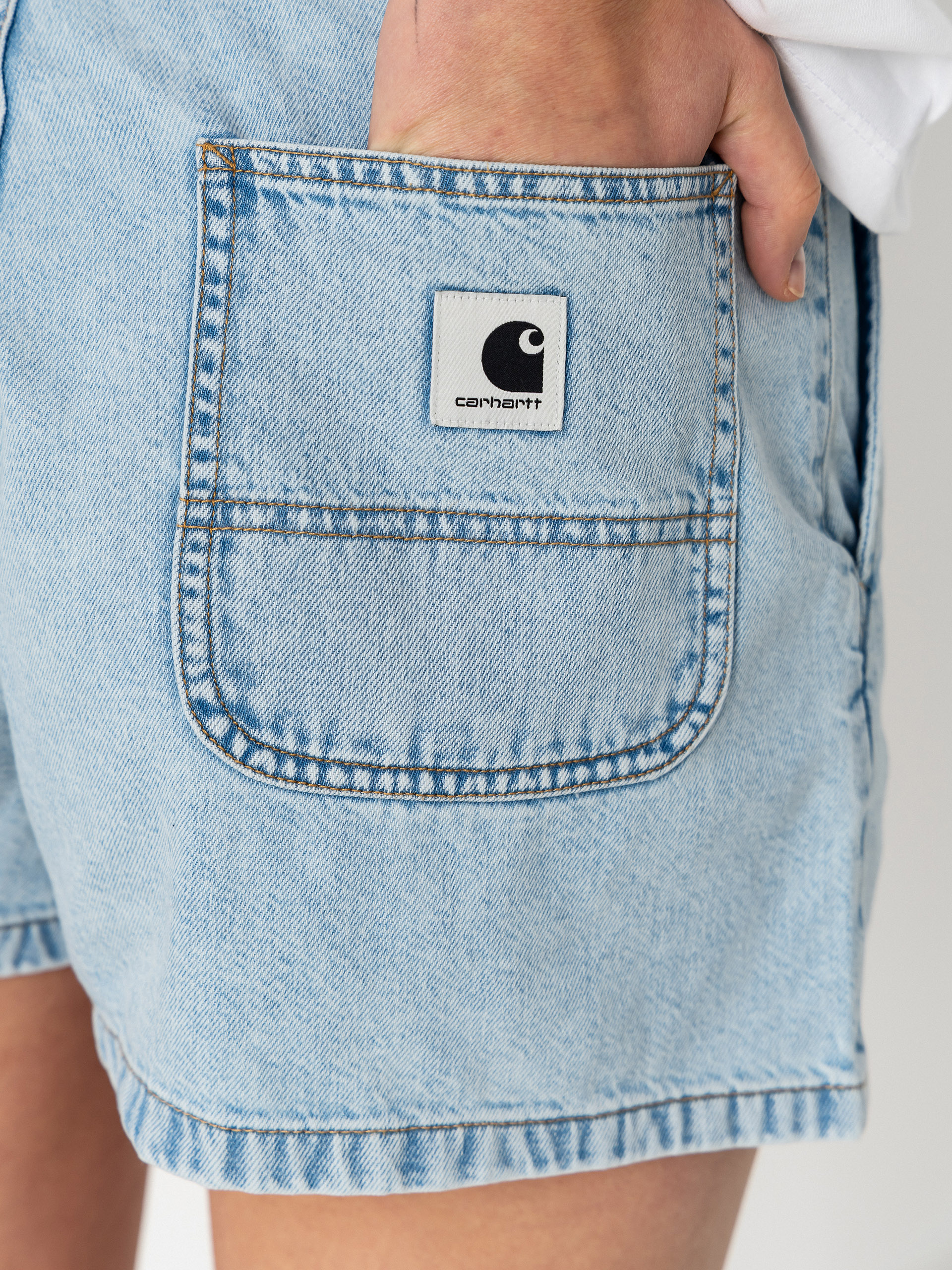 Rövidnadrág Carhartt WIP Lova Wmn (blue stone bleached)