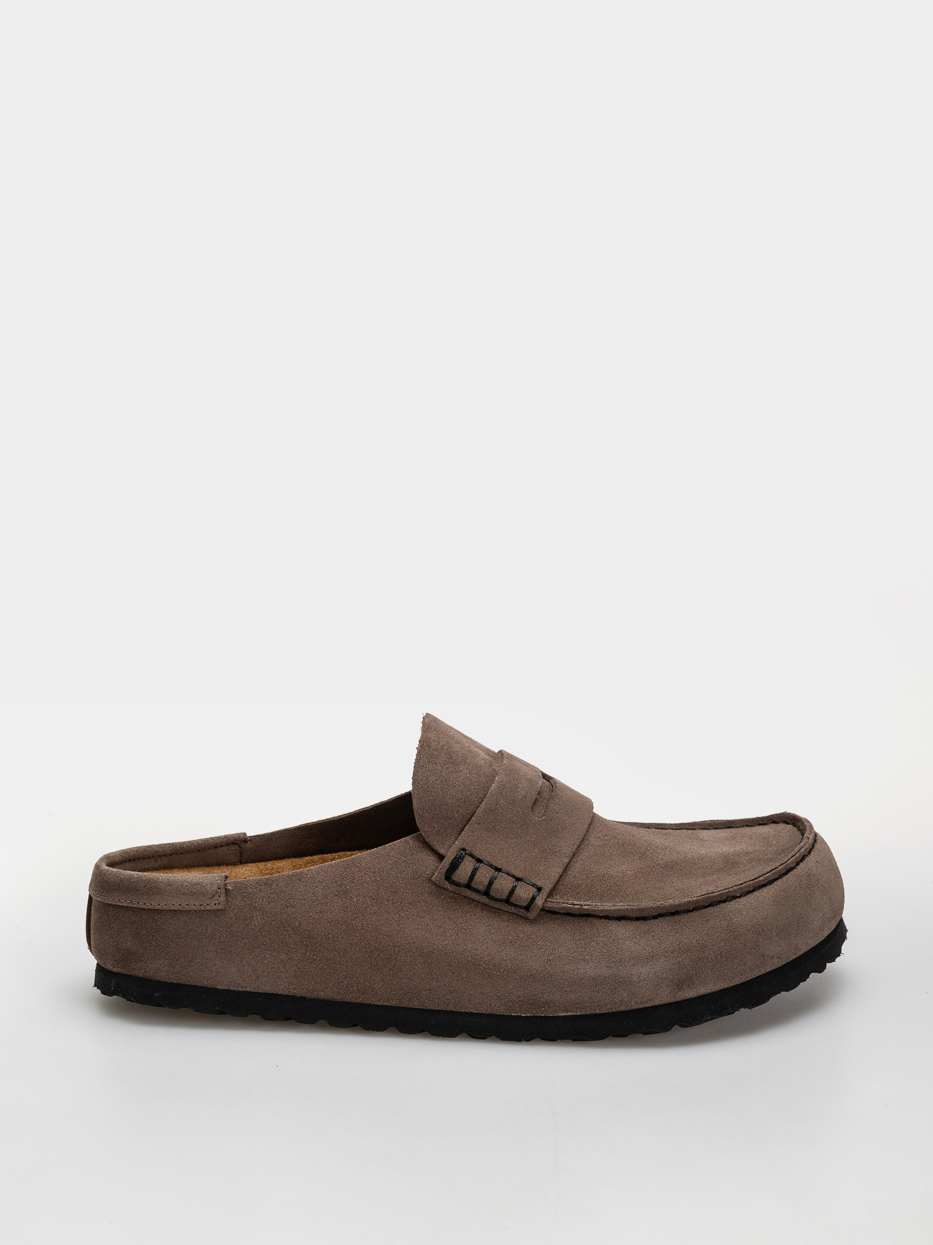 Birkenstock Naples Wrapped Suede Leather Regular Flip-flop papucsok (concrete gray)