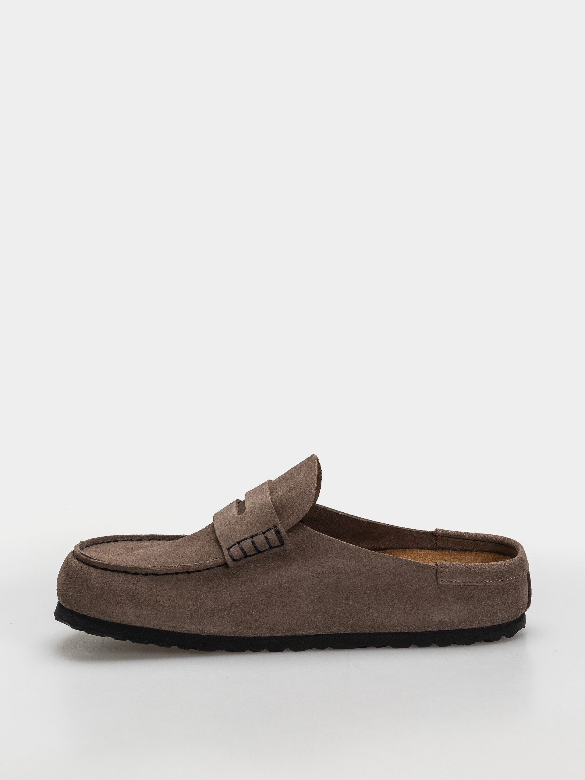 Birkenstock Naples Wrapped Suede Leather Regular Flip-flop papucsok (concrete gray)