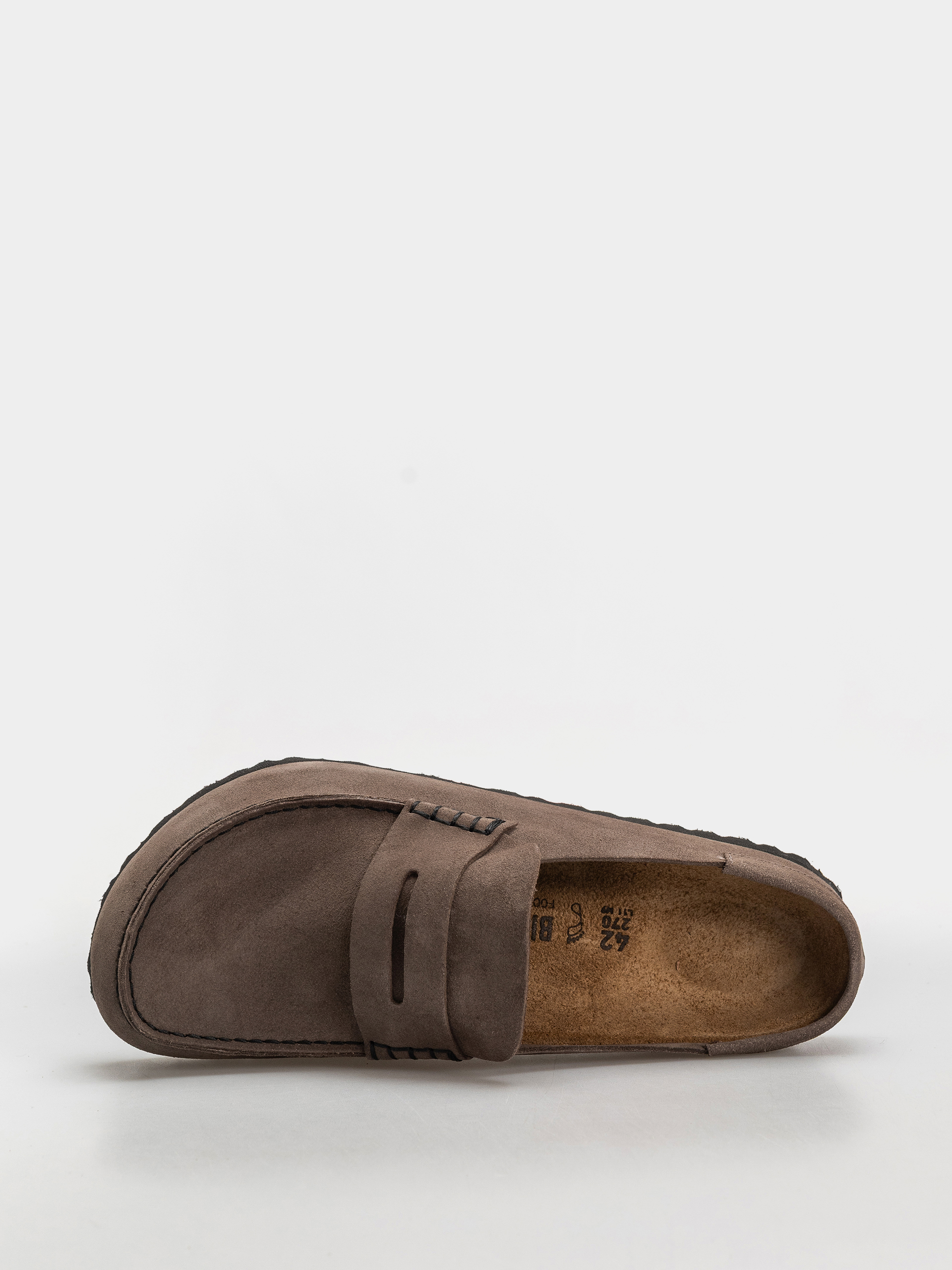 Birkenstock Naples Wrapped Suede Leather Regular Flip-flop papucsok (concrete gray)