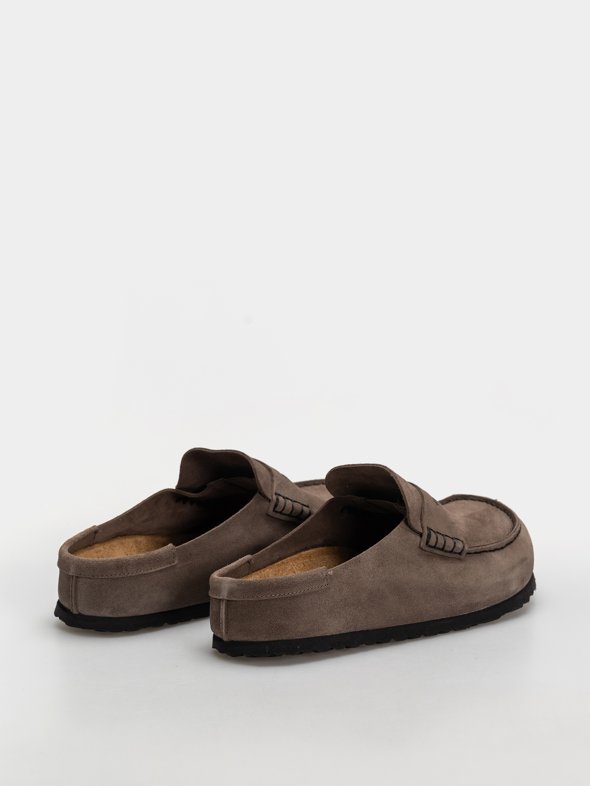 Birkenstock Naples Wrapped Suede Leather Regular Flip-flop papucsok (concrete gray)