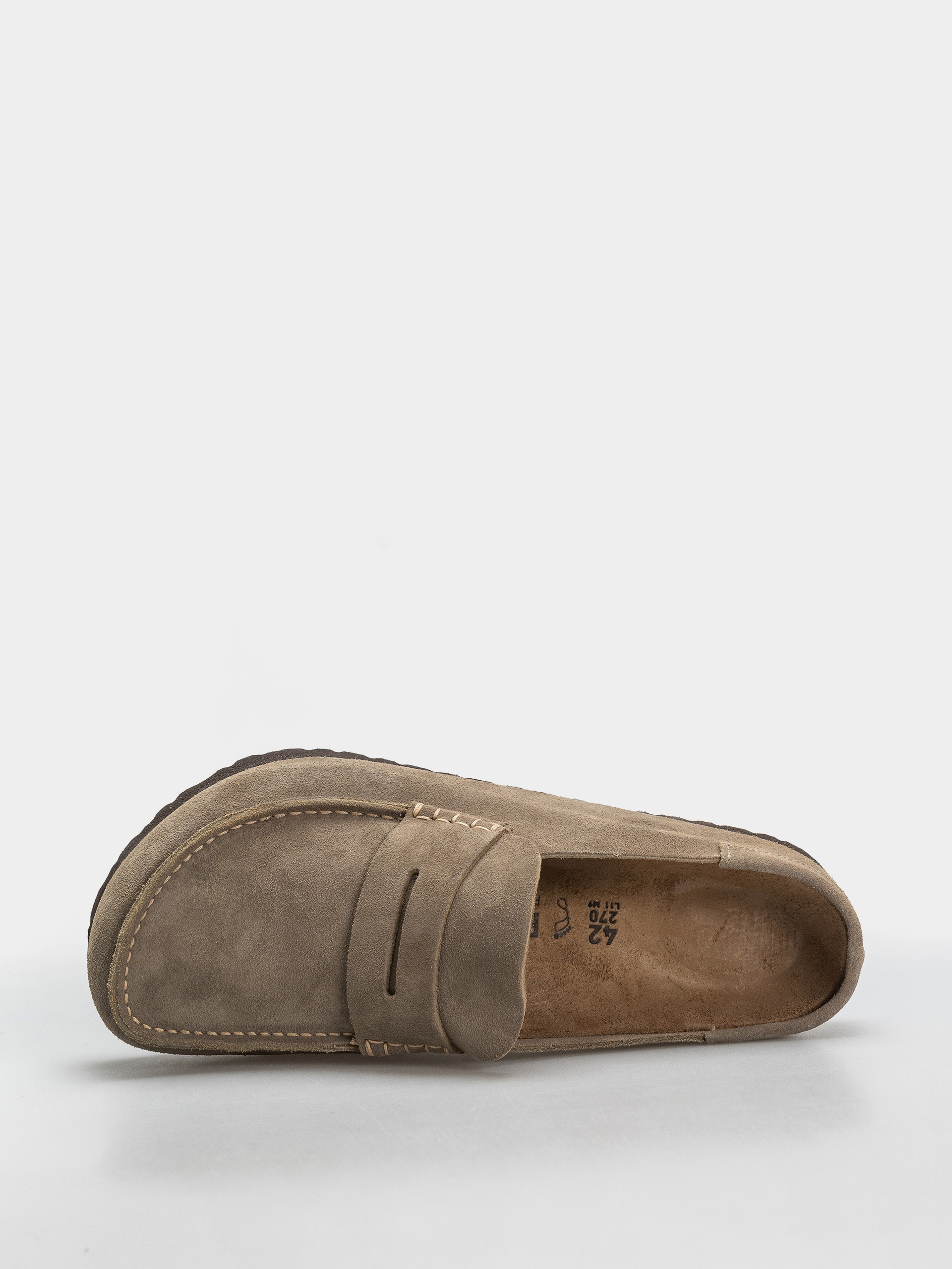 Birkenstock Naples Wrapped Suede Leather Regular Flip-flop papucsok (taupe)