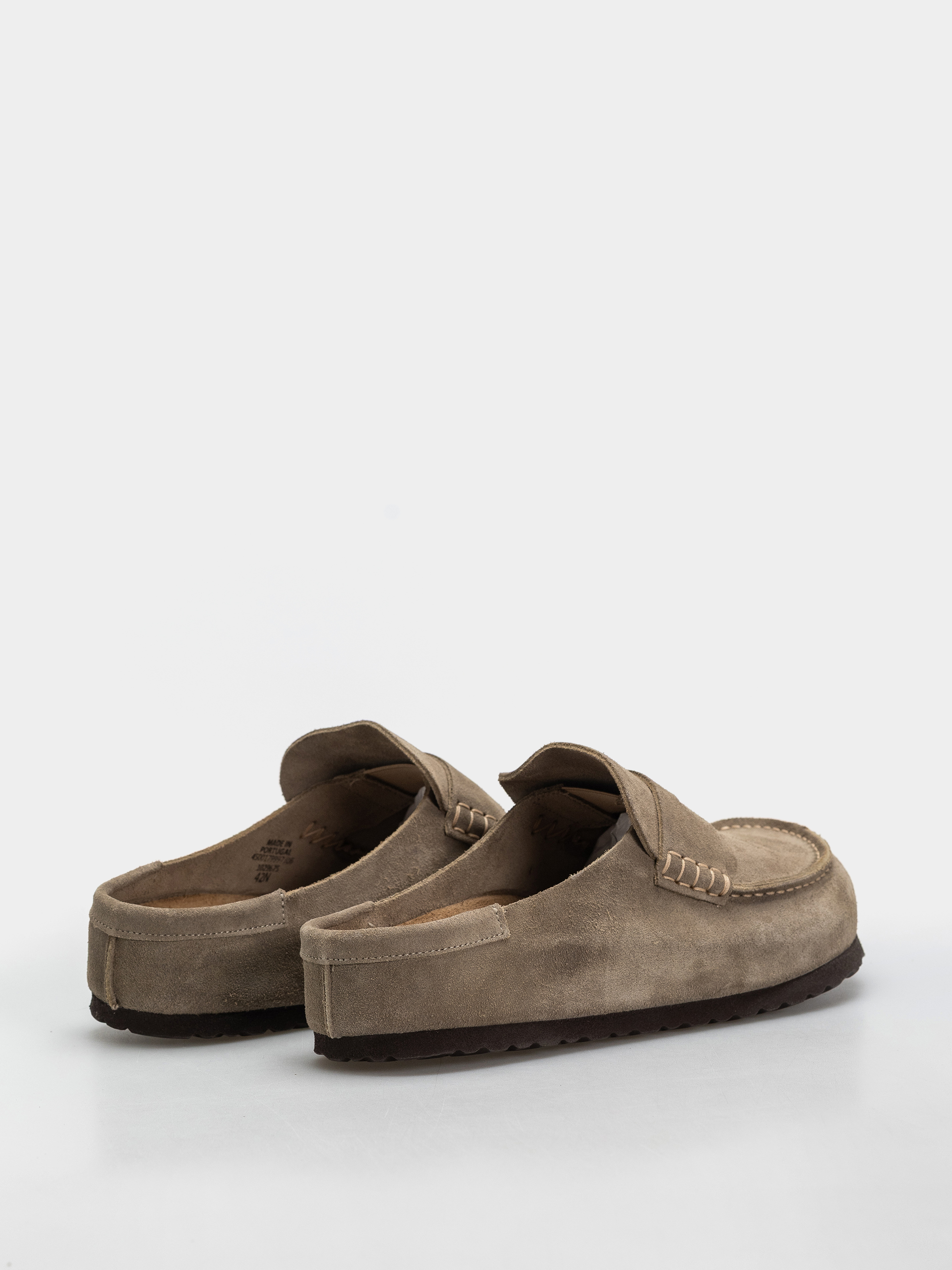Birkenstock Naples Wrapped Suede Leather Regular Flip-flop papucsok (taupe)