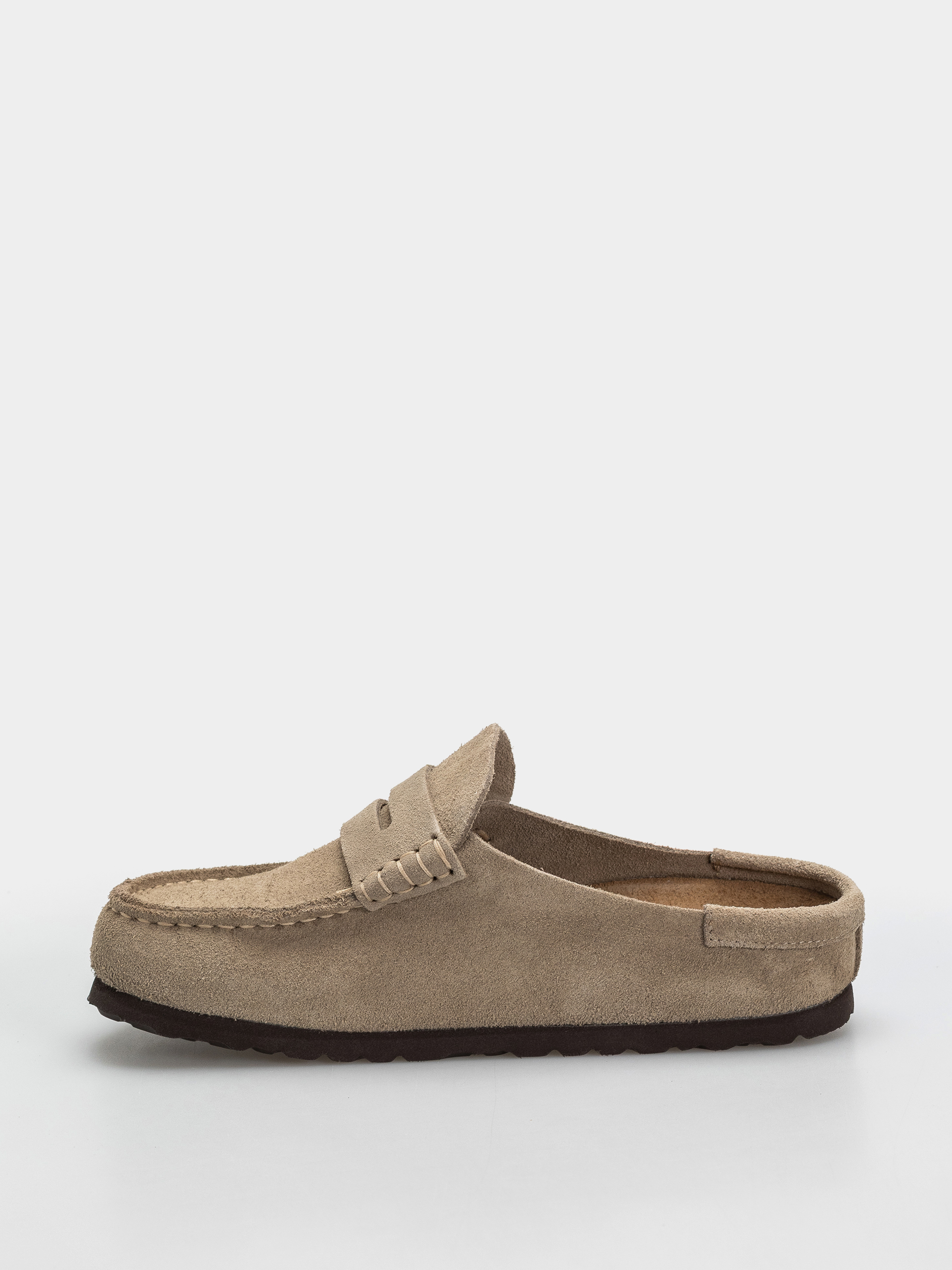 Birkenstock Naples Wrapped Suede Leather Narrow Flip-flop papucsok (taupe)