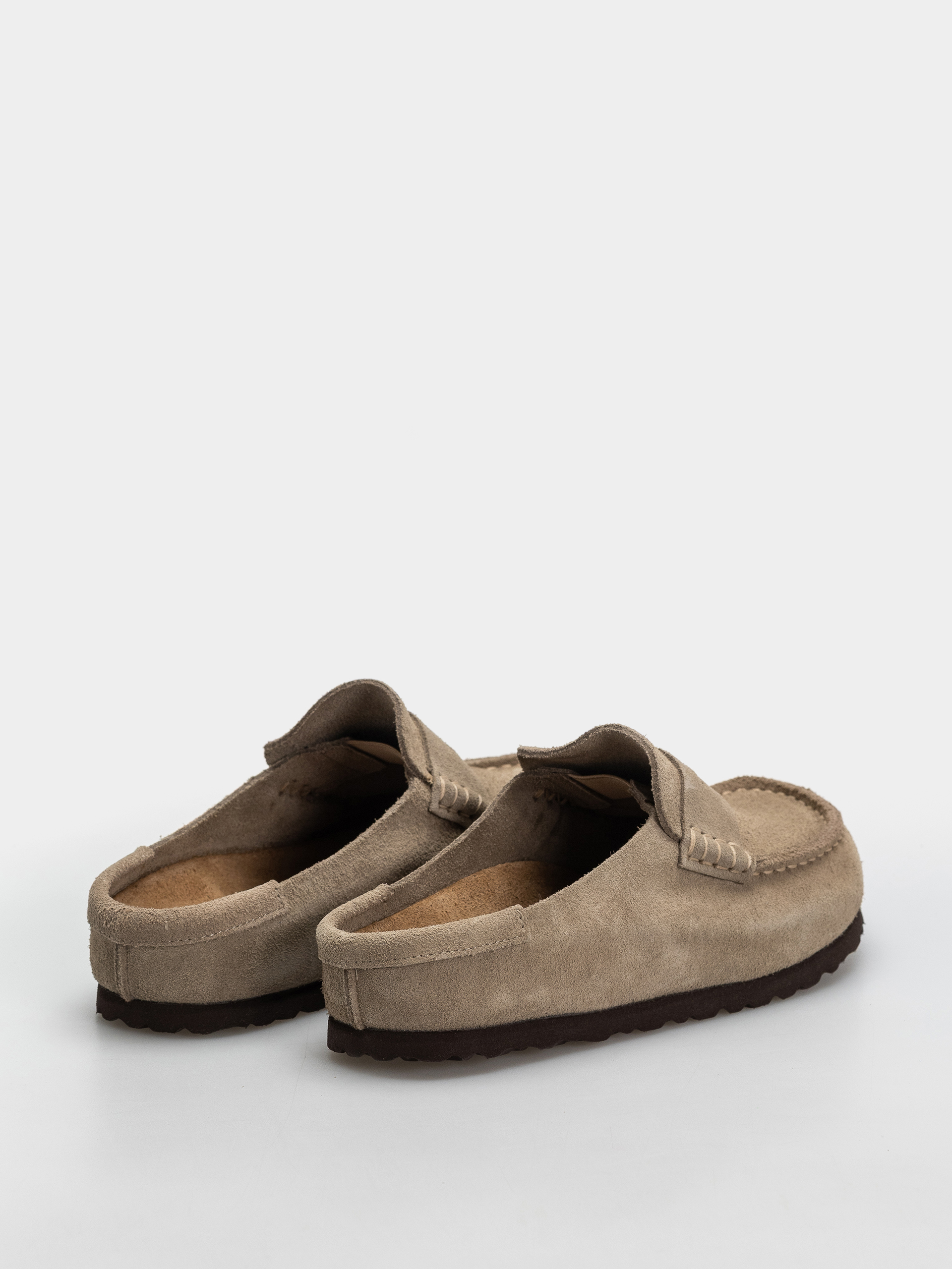 Birkenstock Naples Wrapped Suede Leather Narrow Flip-flop papucsok (taupe)