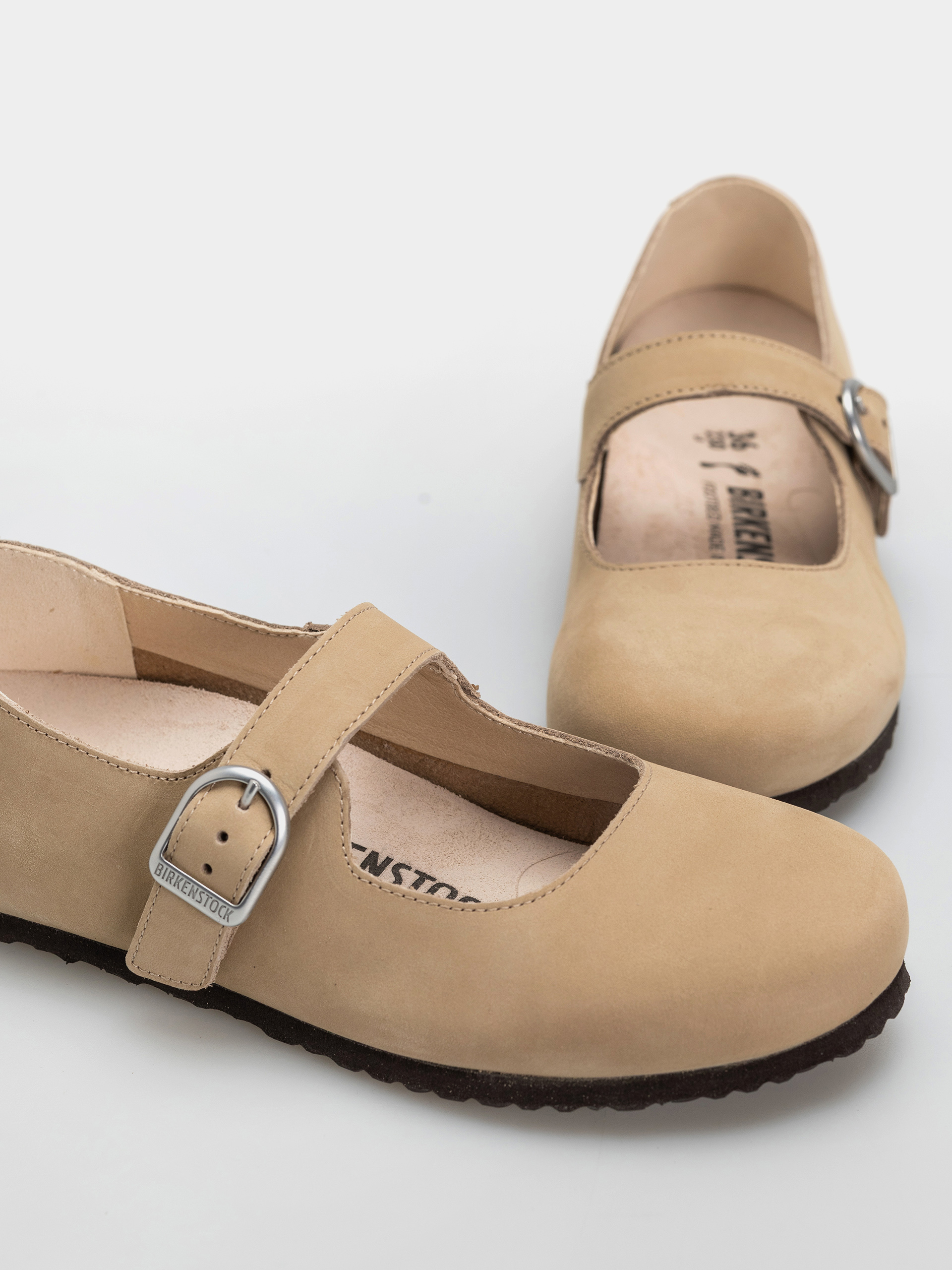 Birkenstock Santa Clarita Nubuck Leather Narrow Wmn Flip-flop papucsok (sandcastle)