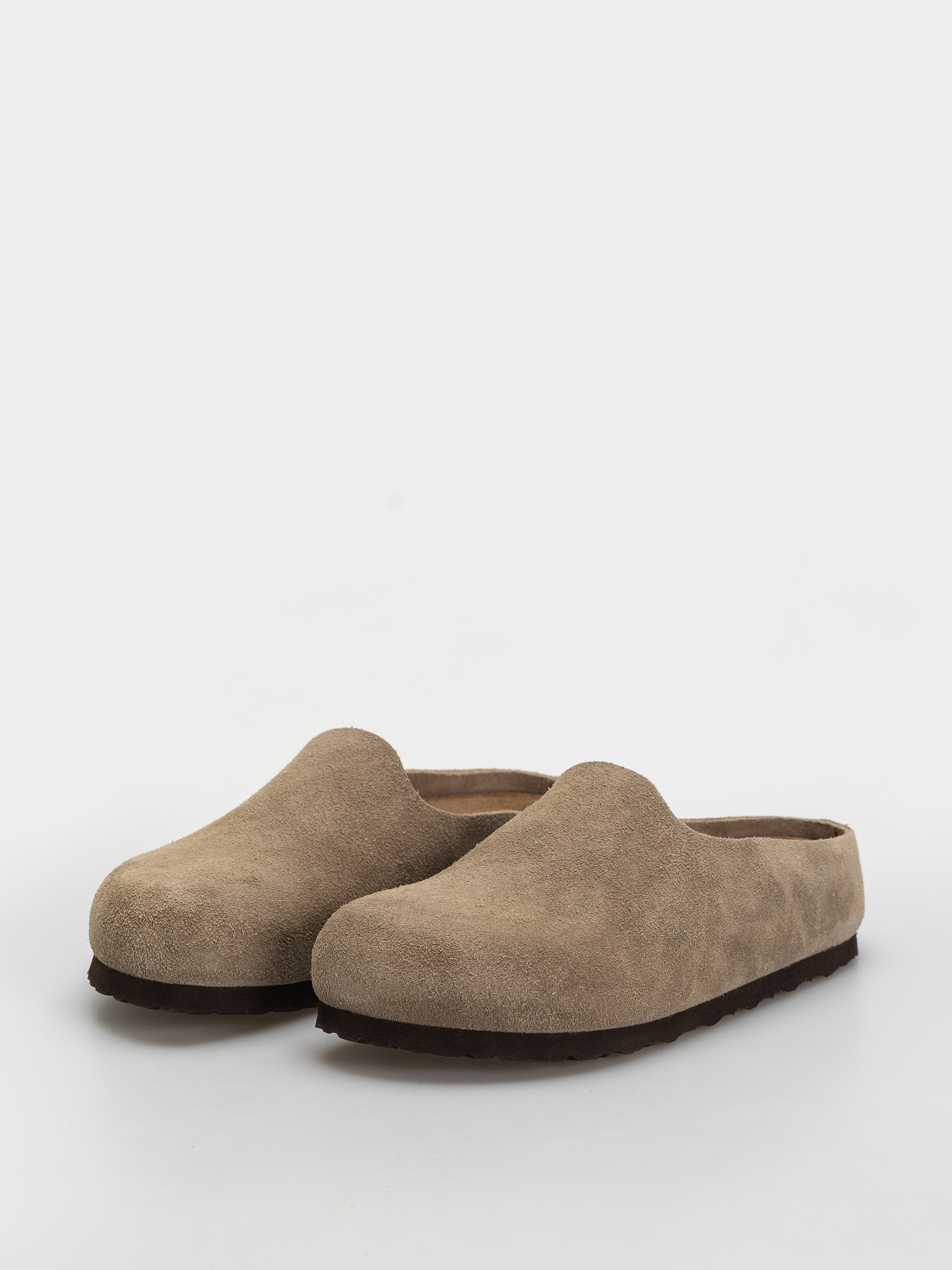 Birkenstock Amsterdam Wrapped Suede Leather Narrow Flip-flop papucsok (taupe)
