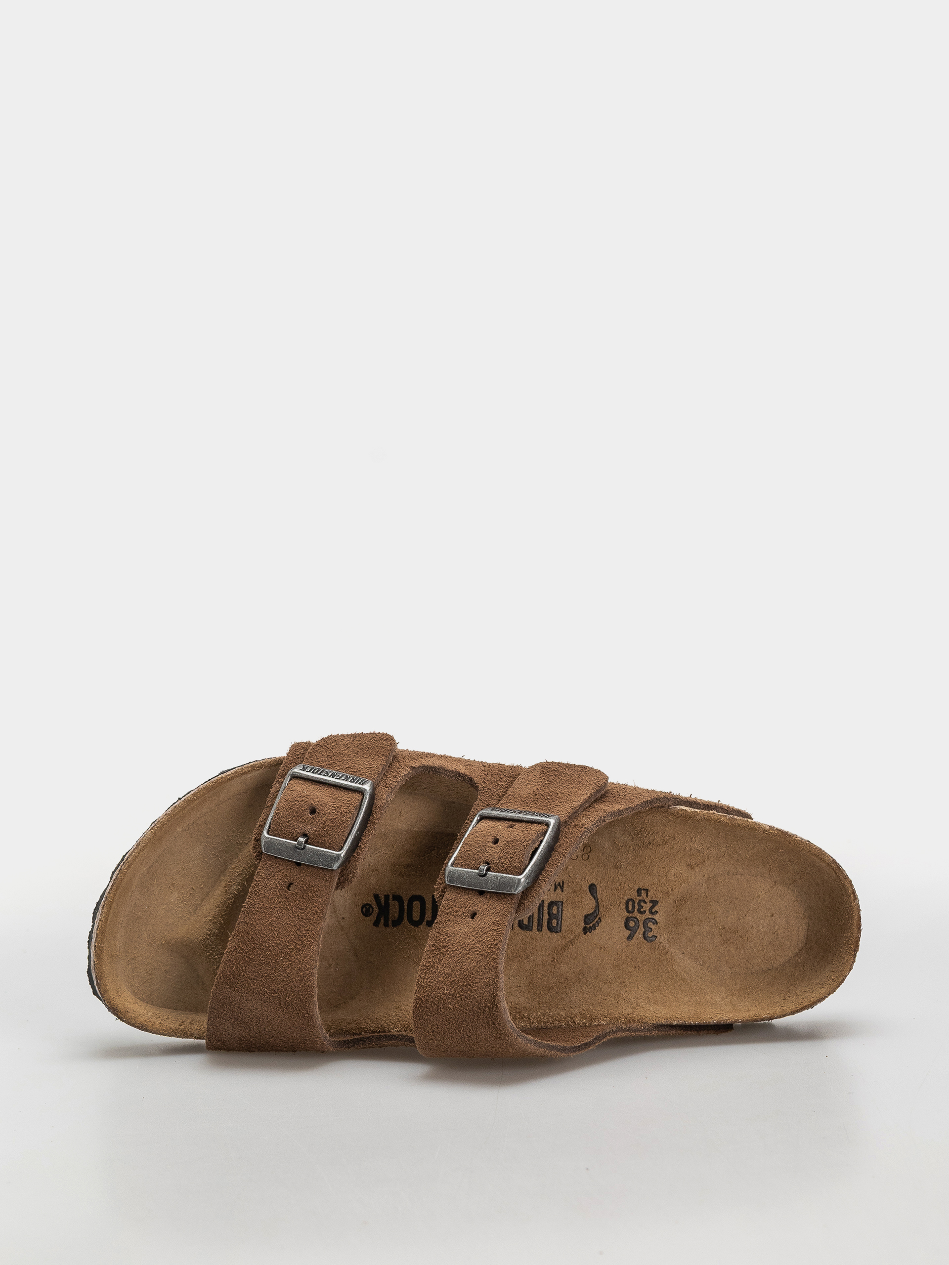 Birkenstock Arizona Suede Leather Narrow Flip-flop papucsok (dark tea)