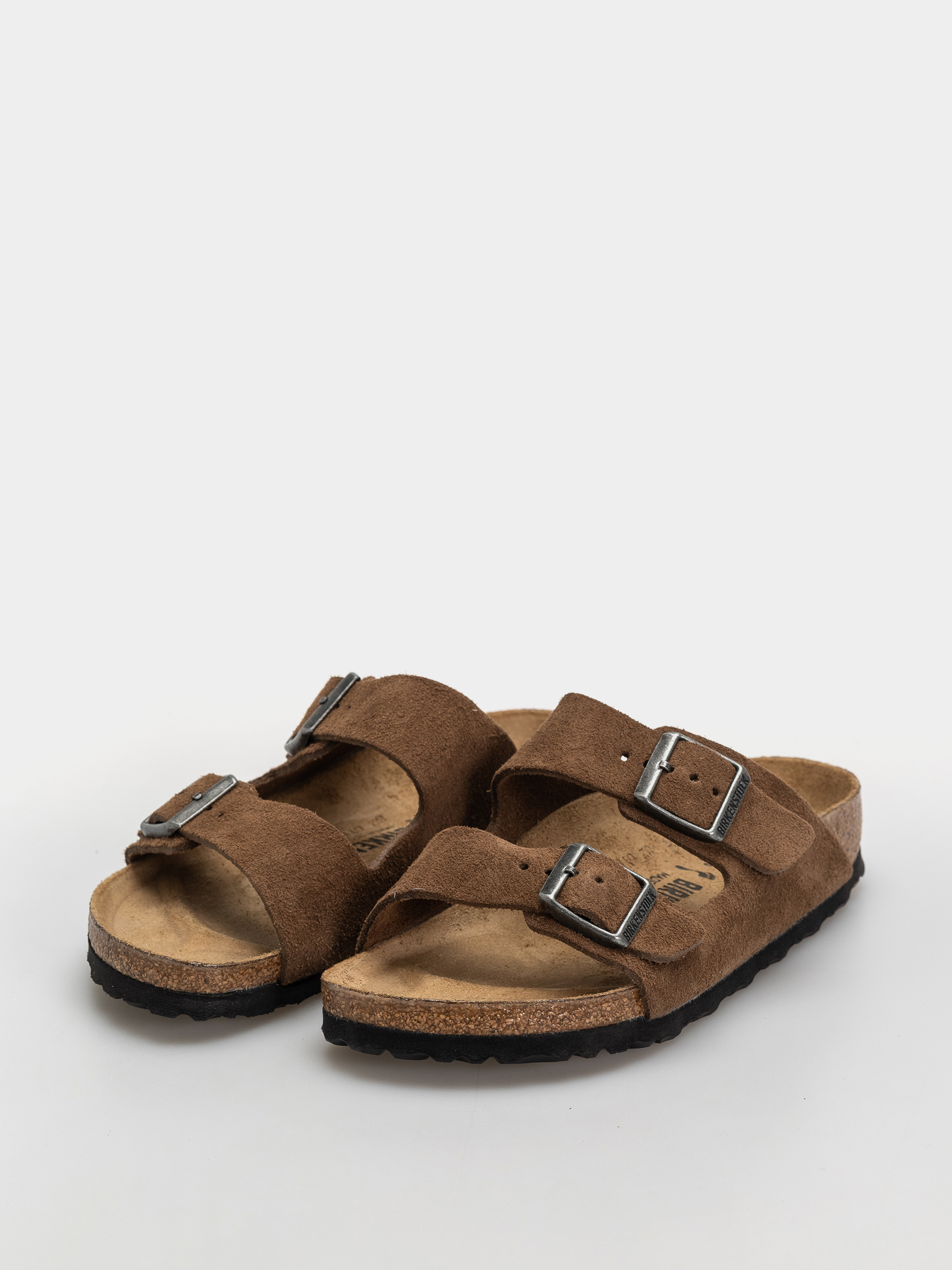 Birkenstock Arizona Suede Leather Narrow Flip-flop papucsok (dark tea)