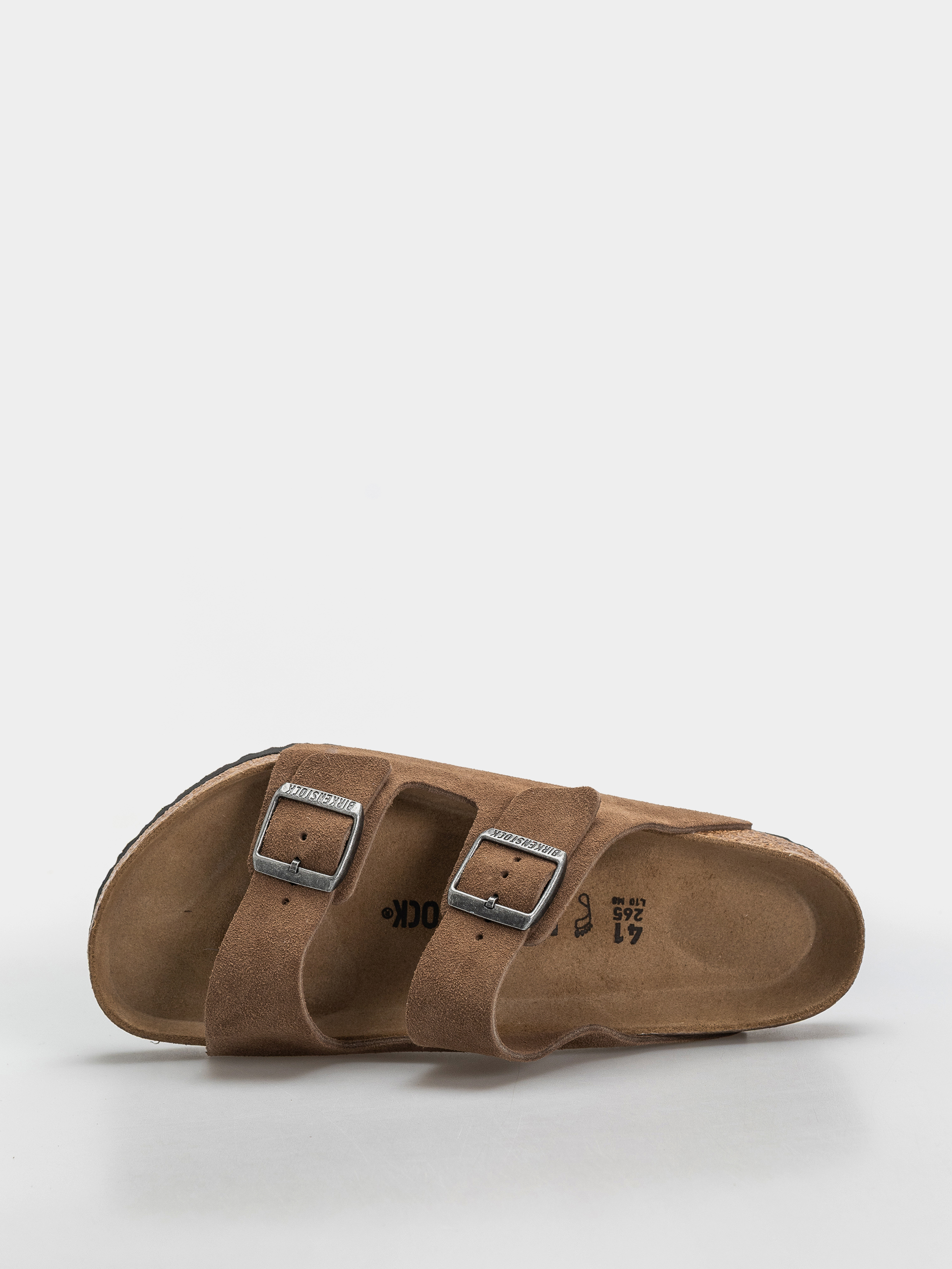 Birkenstock Arizona Suede Leather Regular Flip-flop papucsok (dark tea)
