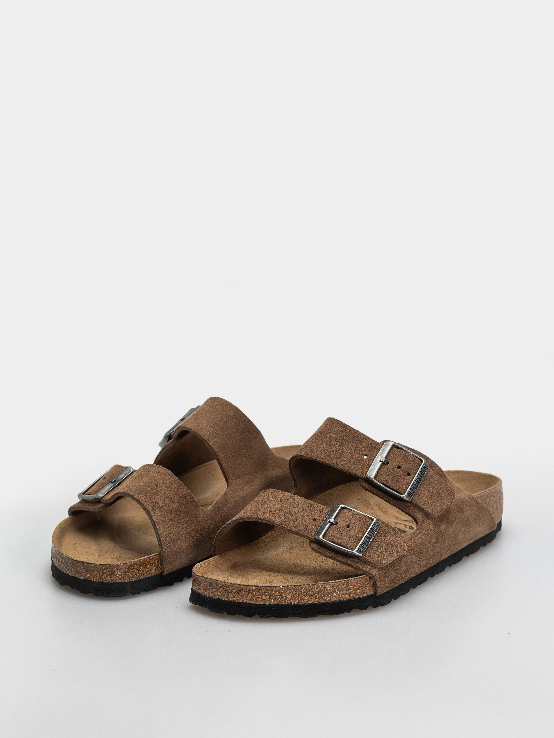 Birkenstock Arizona Suede Leather Regular Flip-flop papucsok (dark tea)