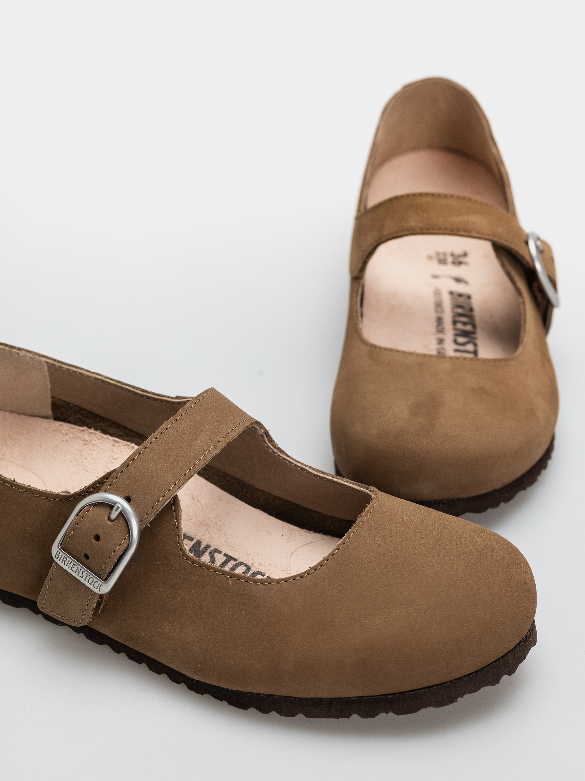 Birkenstock Santa Clarita Nubuck Leather Narrow Wmn Flip-flop papucsok (dark tea)
