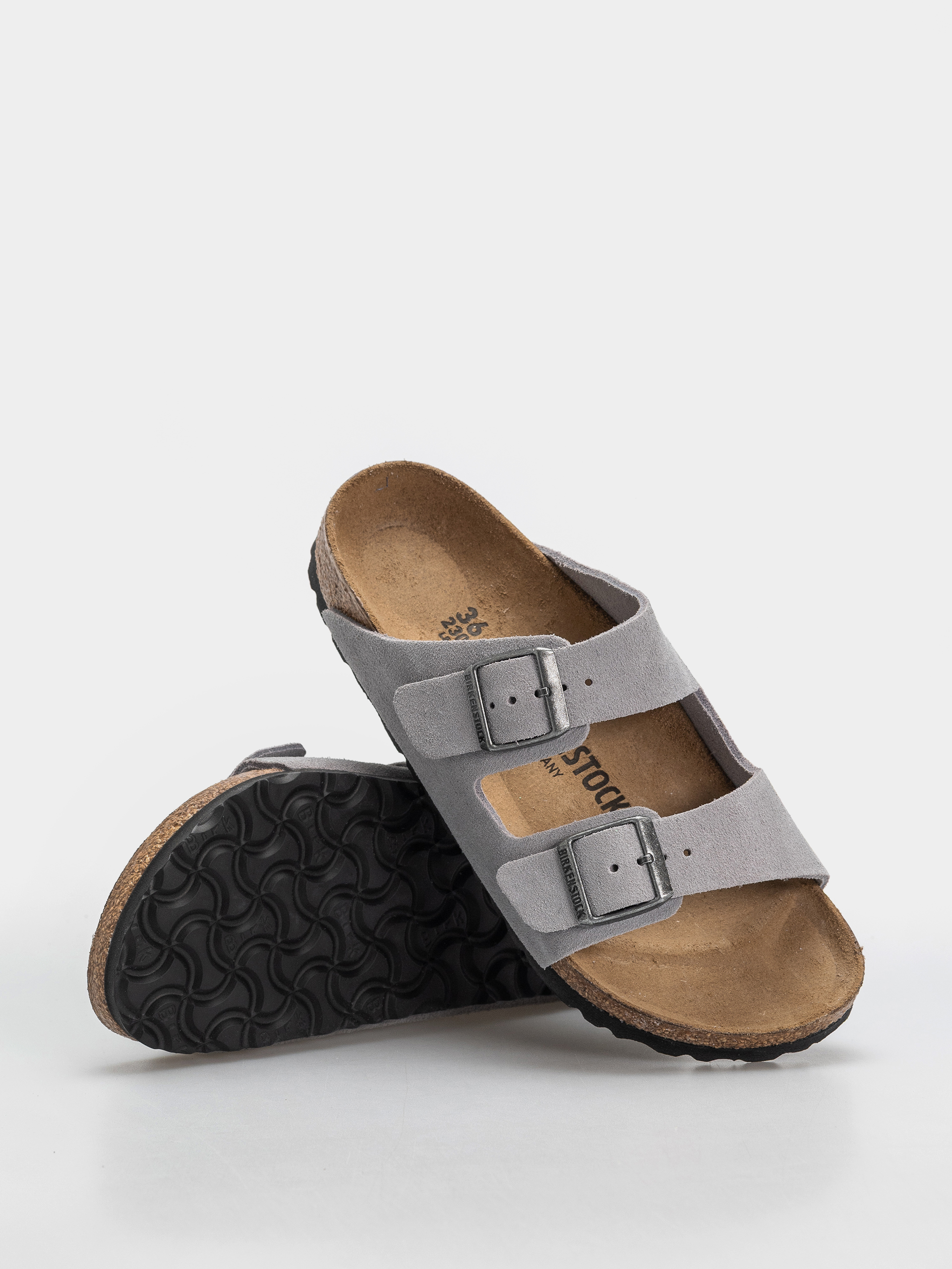 Birkenstock Arizona Suede Leather Narrow Flip-flop papucsok (lavender sky)