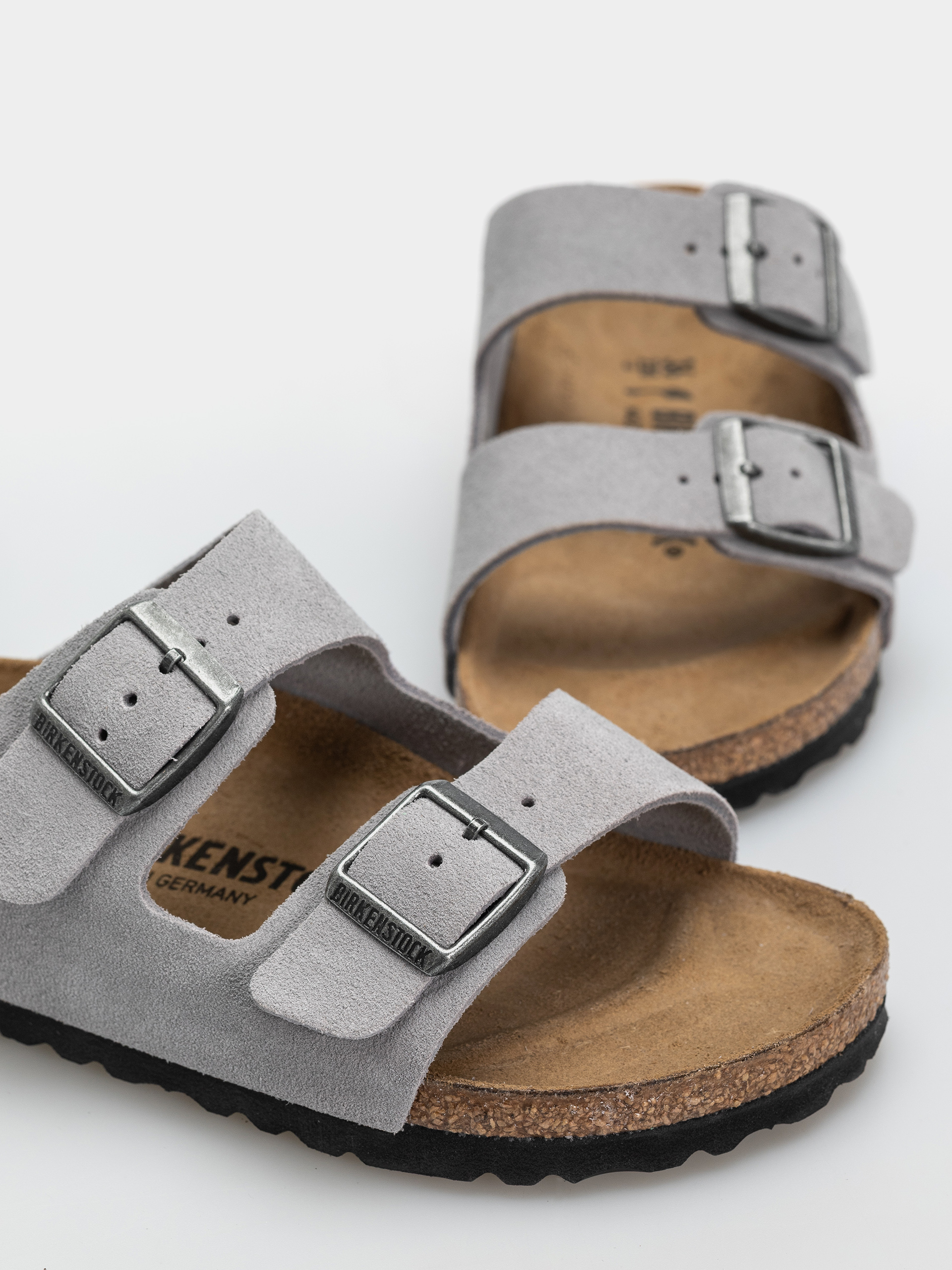 Birkenstock Arizona Suede Leather Narrow Flip-flop papucsok (lavender sky)