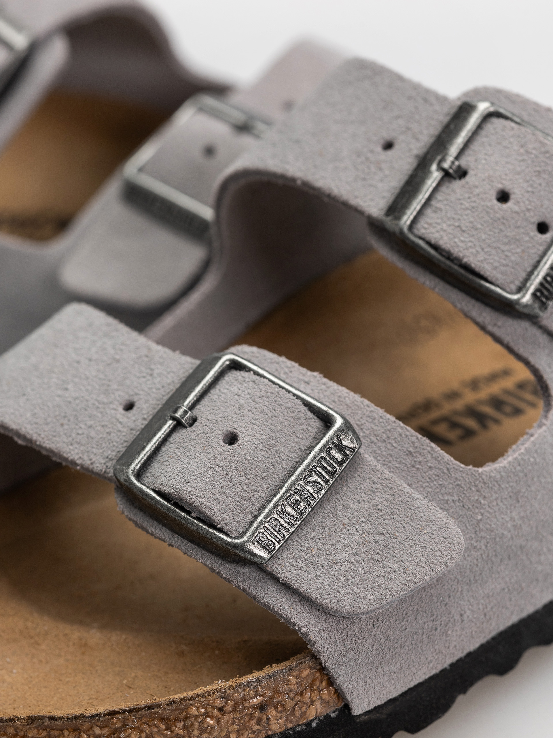 Birkenstock Arizona Suede Leather Narrow Flip-flop papucsok (lavender sky)