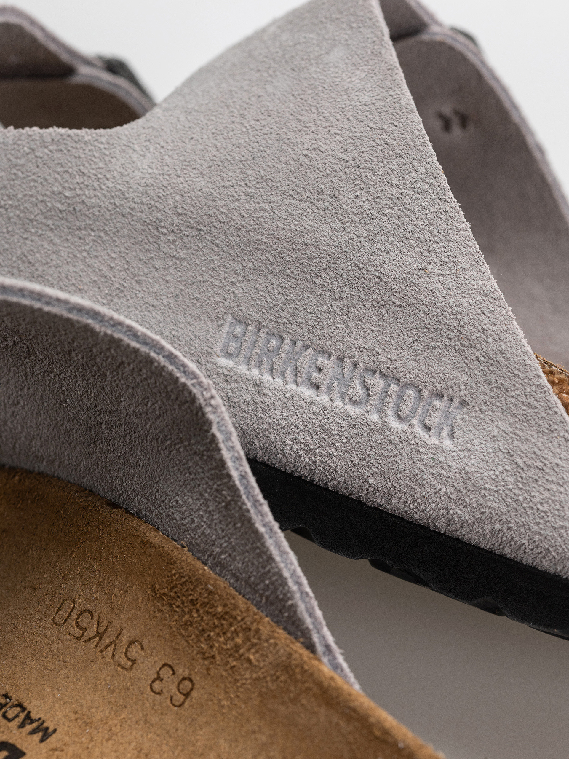 Birkenstock Arizona Suede Leather Narrow Flip-flop papucsok (lavender sky)