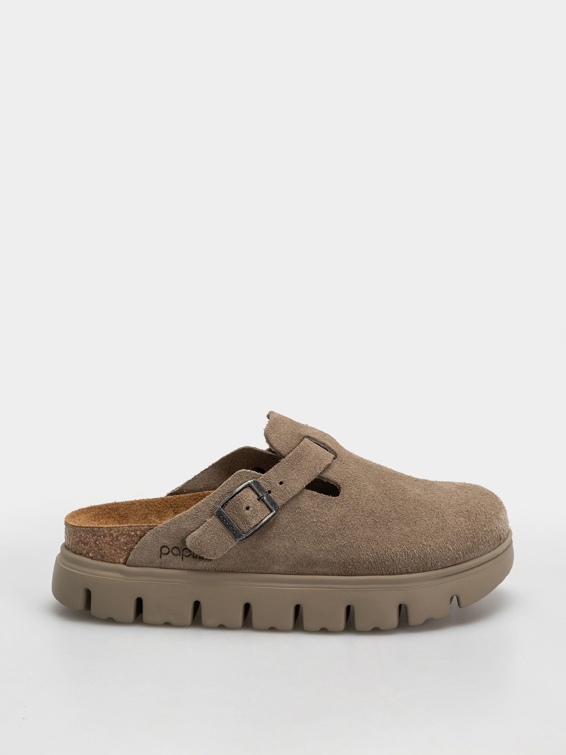 Birkenstock Boston Chunky Suede Leather Narrow Wmn Flip-flop papucsok (taupe)