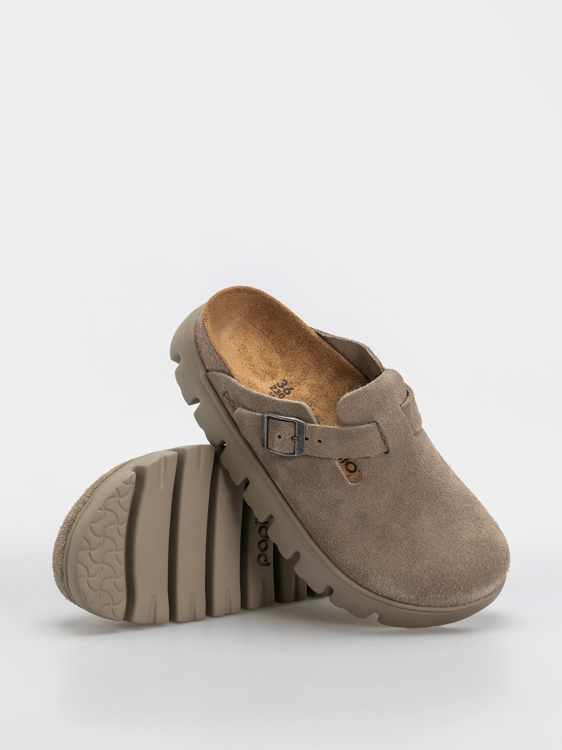 Birkenstock Boston Chunky Suede Leather Narrow Wmn Flip-flop papucsok (taupe)